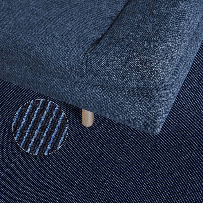 FLOORDIREKT Teppichfliesen Bohemia - Aus pflegeleichtem Schlingenflor - Mit rutschhemmender Rückseite - 50 x 50 cm - Dunkelblau