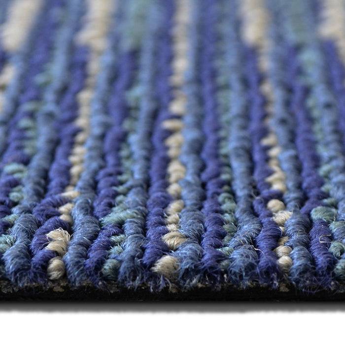 FLOORDIREKT Teppichfliesen Linz - Aus pflegeleichtem Schlingenflor - Selbstliegend - 50 x 50 cm - Blau