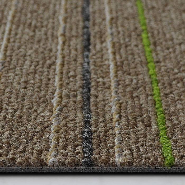 FLOORDIREKT Teppichfliesen Warsaw - Strapazierfähig & Pflegeleicht - Aus hochwertiger Nylon-Schlinge - 50 x 50 cm - Beige