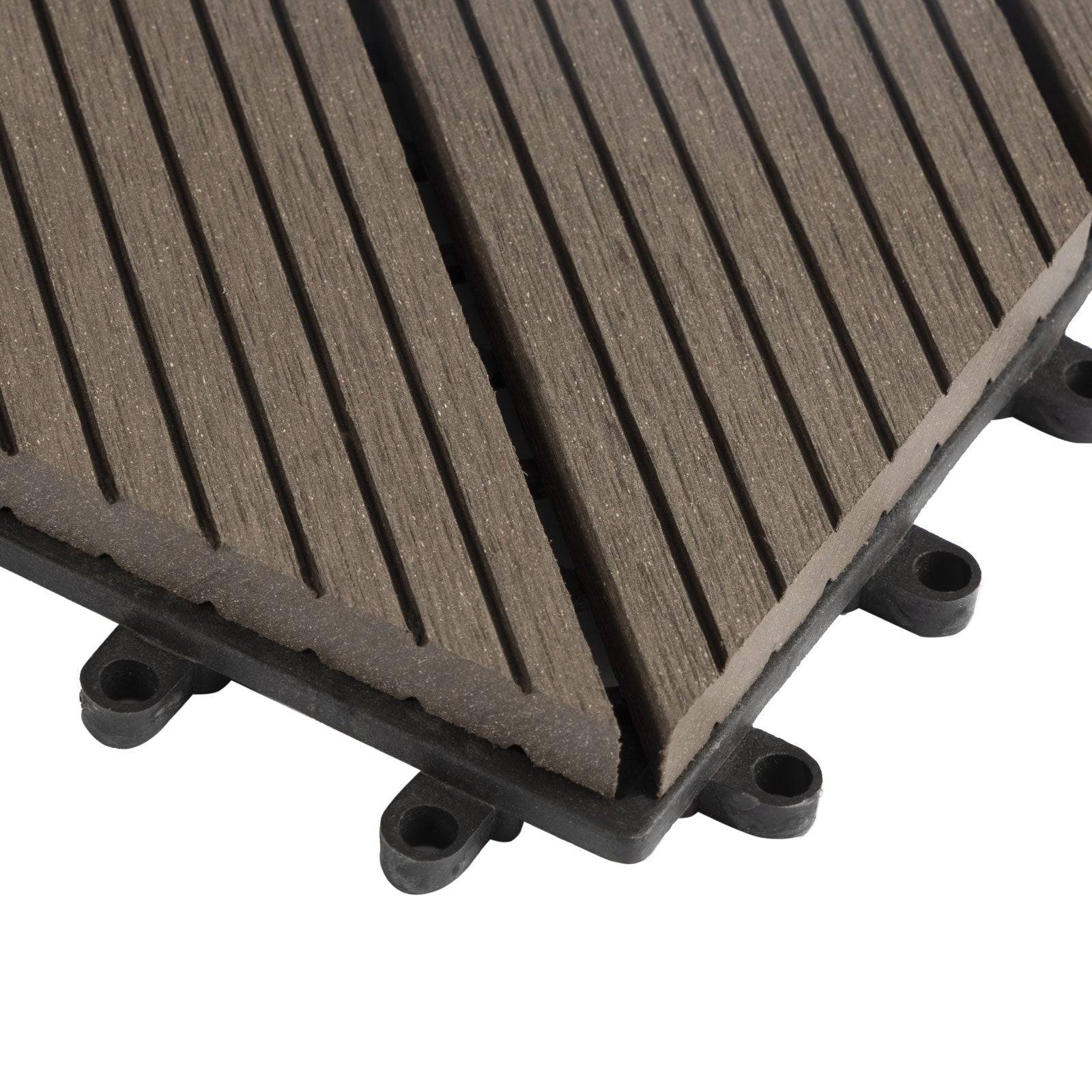 Karat WPC-Terrassenfliese | Classic | Dunkelbraun | 30 x 30 cm