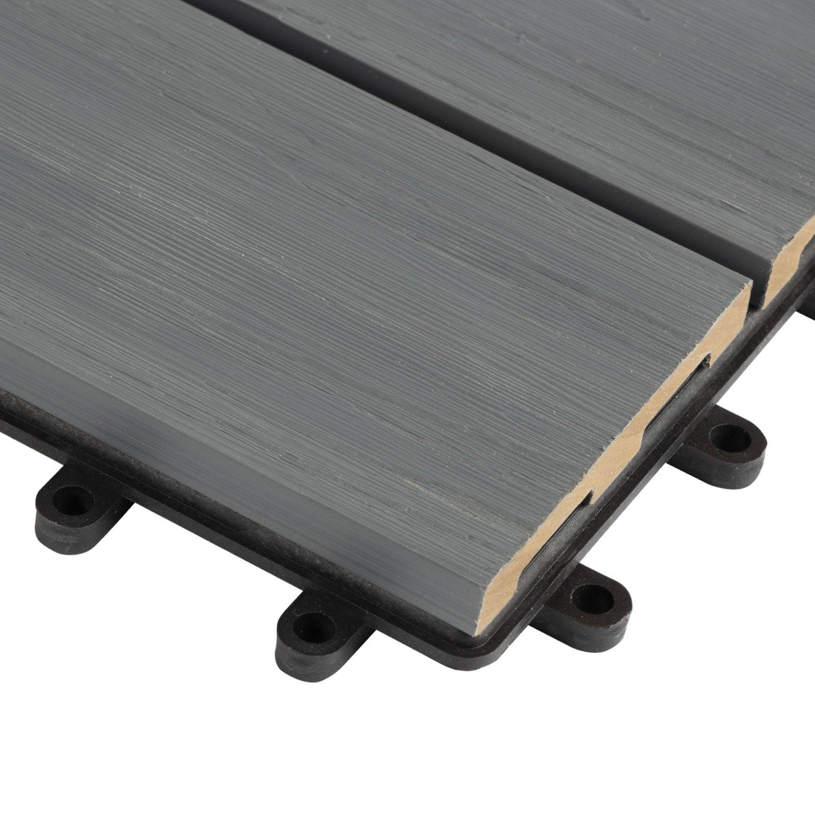 Karat WPC-Terrassenfliese | Classic | Grau | 30 x 30 cm