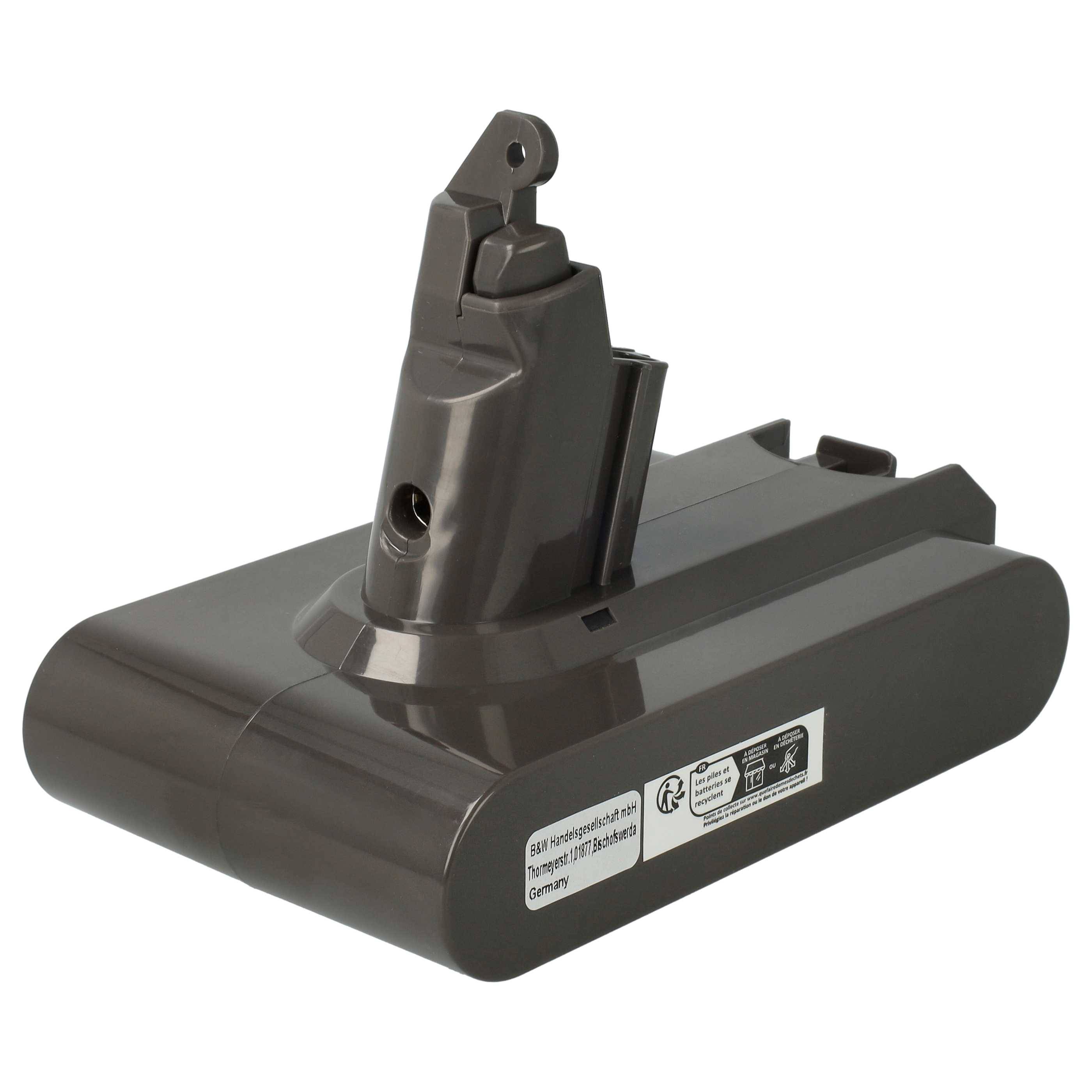 EXTENSILO 1x Akku Ersatz für Dyson 61034-01, 965874-01, 205794-01/04, 61034-03, 62350-07/02 für Staubsauger Schwarz (2500 mAh, 21,6 V, Li-Ion)