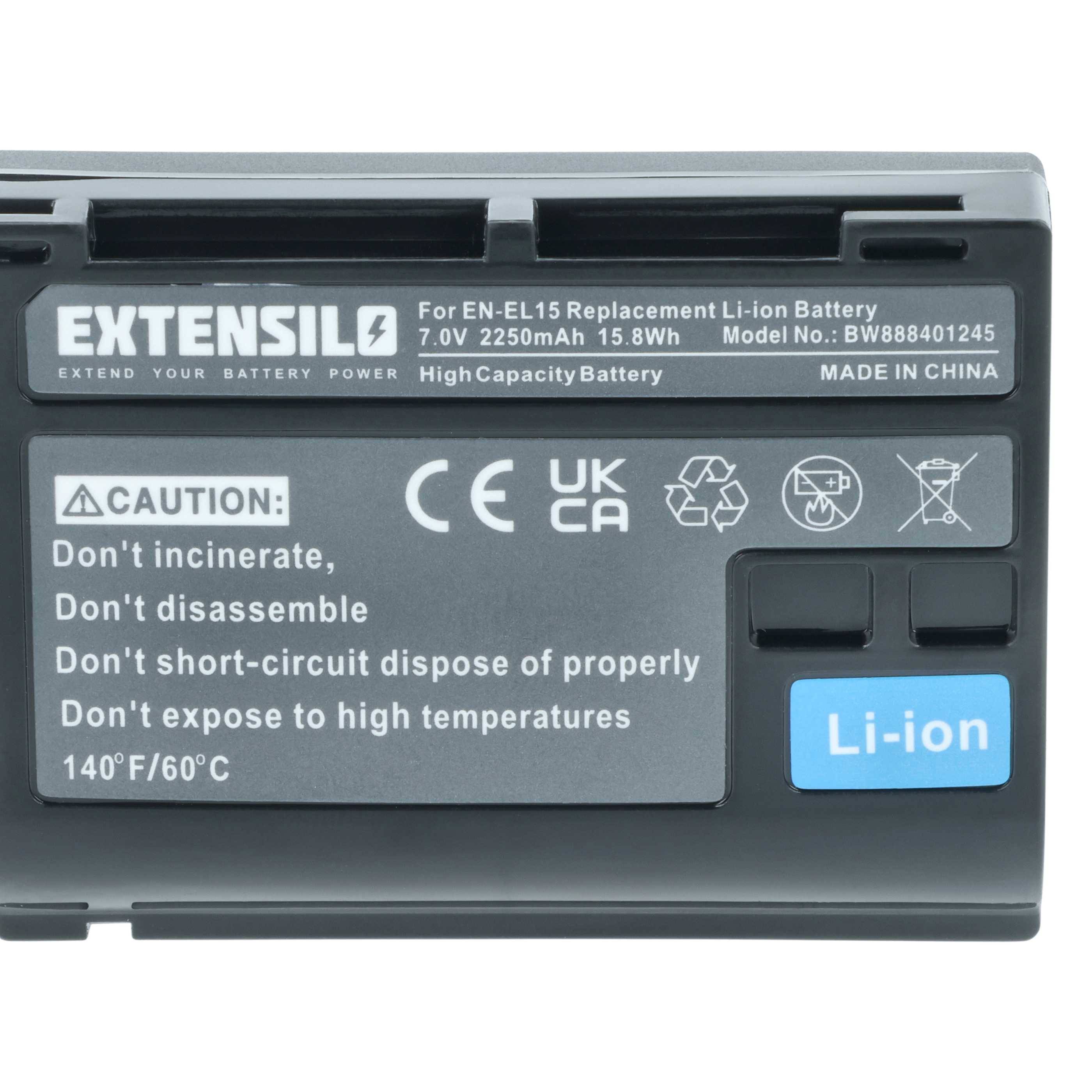 EXTENSILO 2x Akku kompatibel mit Nikon D800E, D810, WT-7, Z5 II, Z6 III, Z7, Z6, Z5, Z6II, D850, D810a Kamera (2250 mAh, 7 V, Li-Ion), Infochip