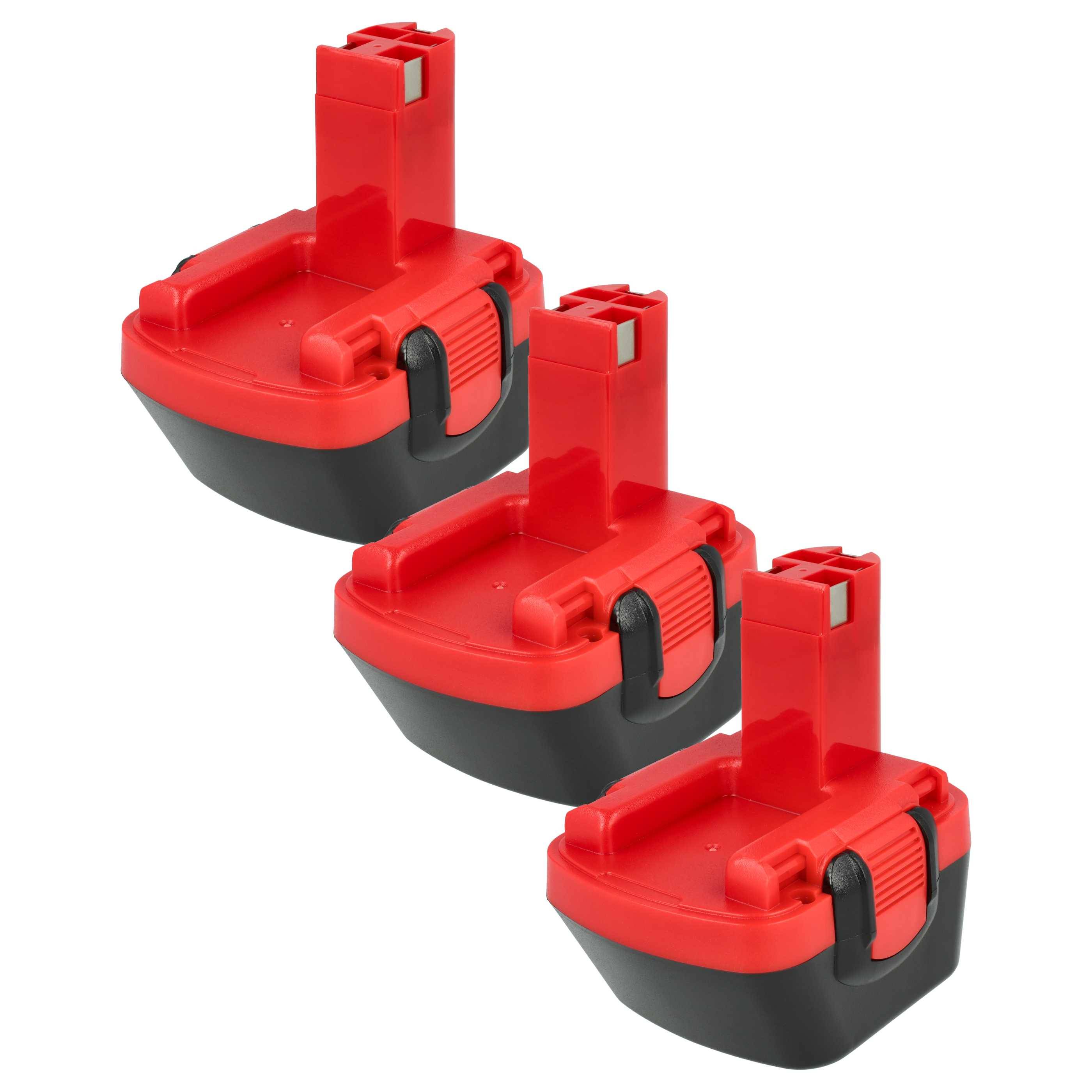 EXTENSILO 3x Akku Ersatz für Bosch 2 607 335 709, 2 607 335 684, 2 607 335 692, 2 607 335 676 für Werkzeug (3300 mAh, NiMH, 12 V)