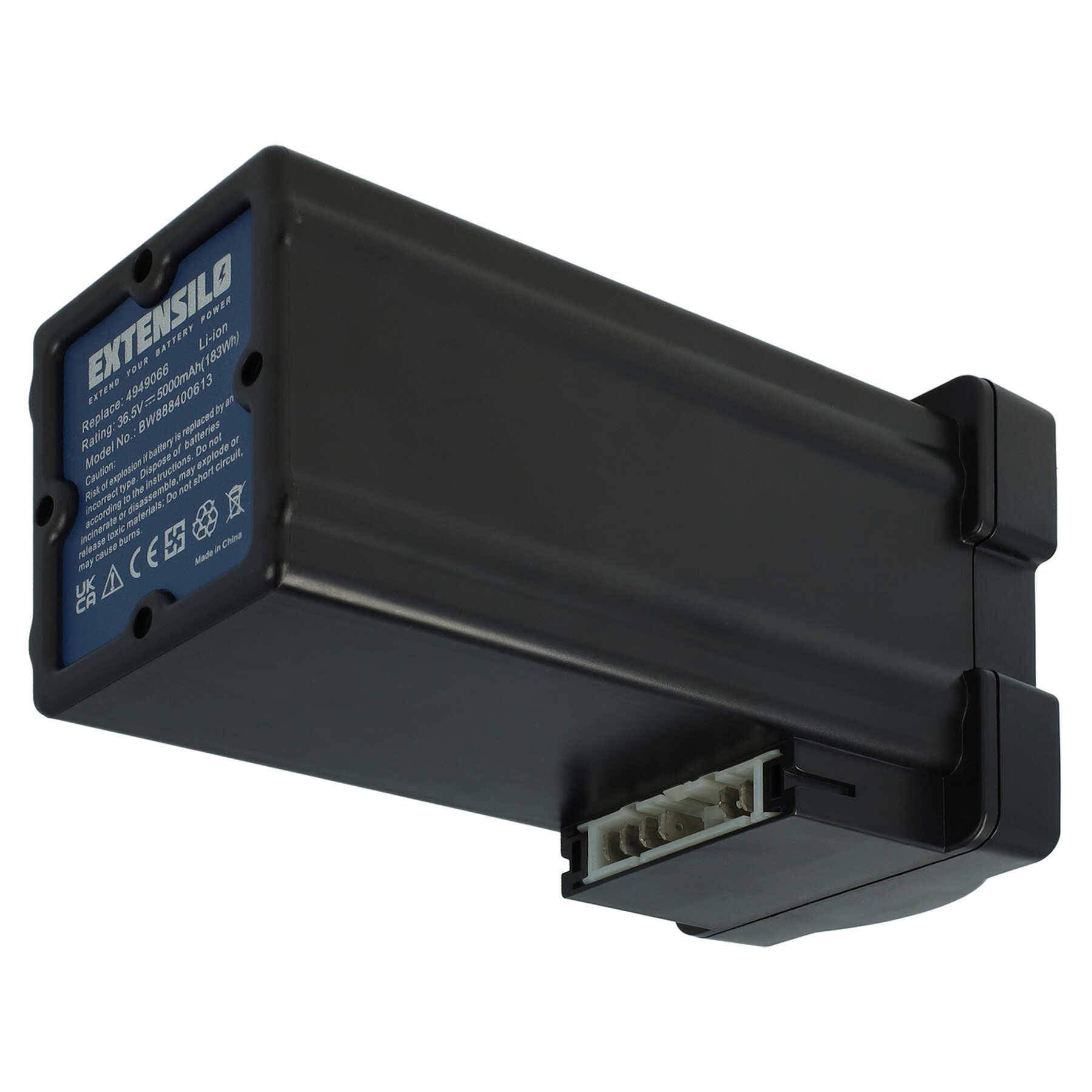 EXTENSILO Akku Ersatz für WOLF-Garten 4919 096, 4949066, 4937065, 4919096, 4919065, 4919066 für Rasenmäher (5000mAh 36,5V Li-Ion)
