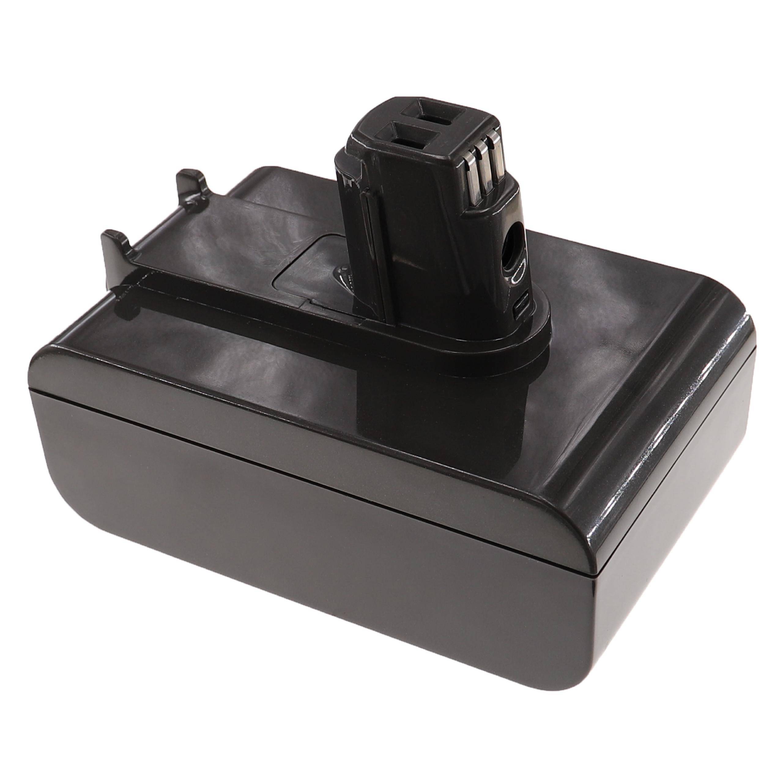 Ein schwarzes wiederaufladbares Batteriepaket mit einem oberen Anschluss, das zum Stromversorgung elektronischer Geräte verwendet wird.