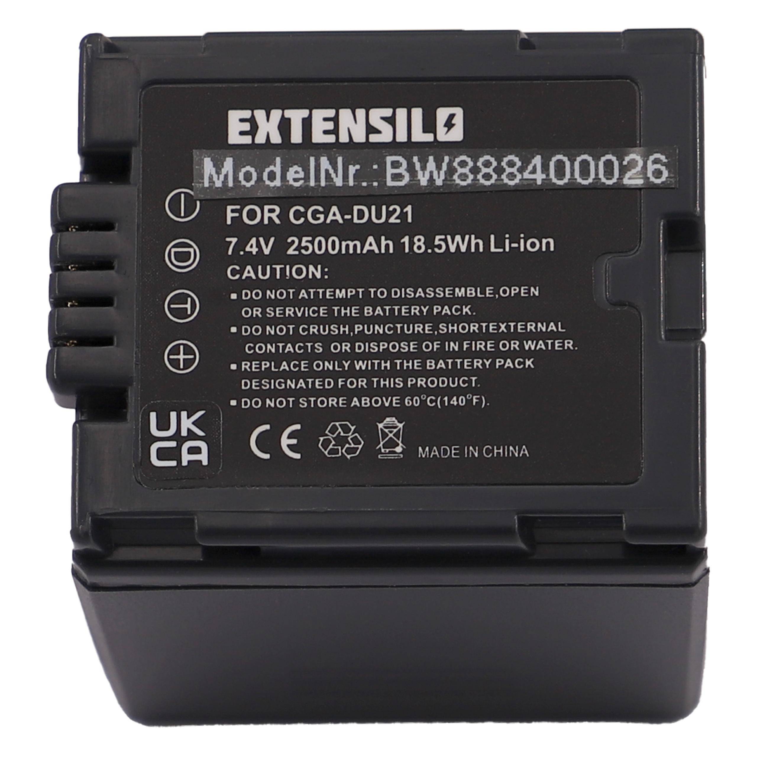 EXTENSILO Akku kompatibel mit Hitachi DZ-MV350E, DZ-MV350A, DZ-MV380E, DZ-MV380A, DZ-MV580A, DZ-MV550A Kamera (2500 mAh, 7,4 V, Li-Ion)