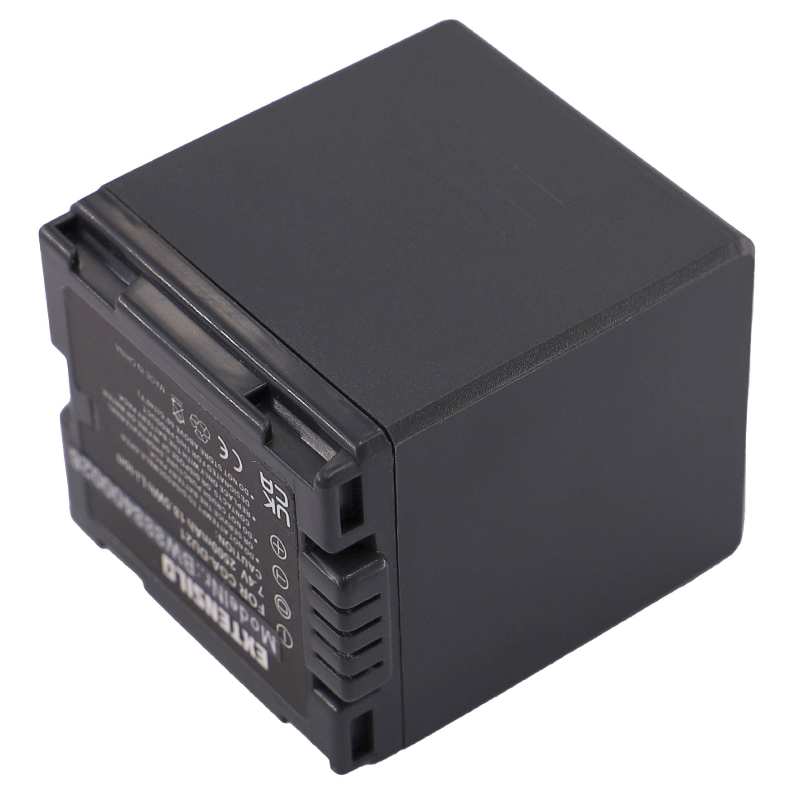 EXTENSILO Akku kompatibel mit Panasonic NV-GS250, NV-GS230, NV-GS27, NV-GS200, NV-GS180, NV-GS22, NV-GS21 Kamera (2500 mAh, 7,4 V, Li-Ion)