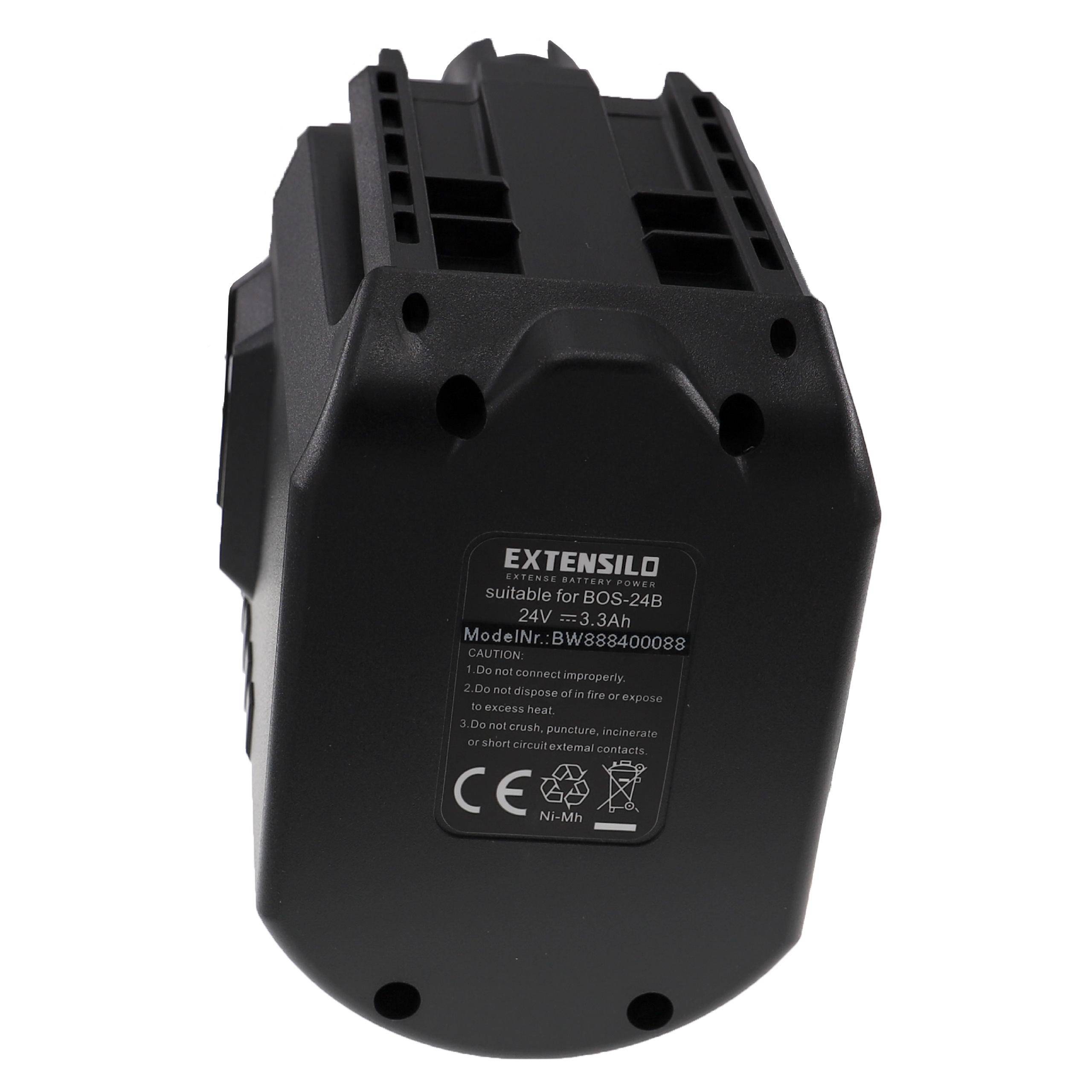 EXTENSILO Akku Ersatz für Bosch 2607335190, 2607335192, 2607335215, 2607335216 für Elektrowerkzeug (3300 mAh, NiMH, 24 V)