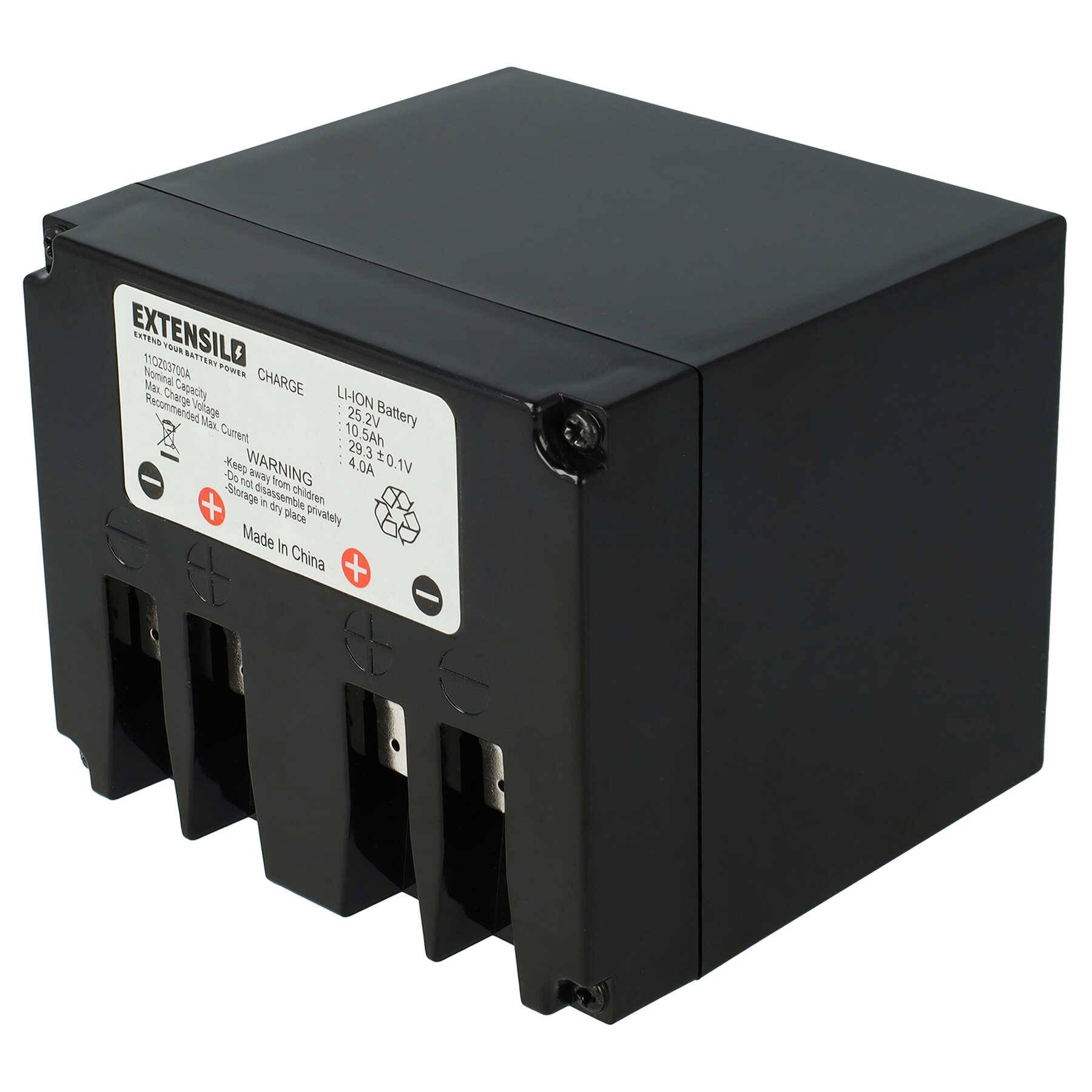 EXTENSILO Akku kompatibel mit Lizard M480, M440, Q6, M485, M4, S14, S1, S2, S14N Rasenmäher (10500mAh 25,2V Li-Ion)