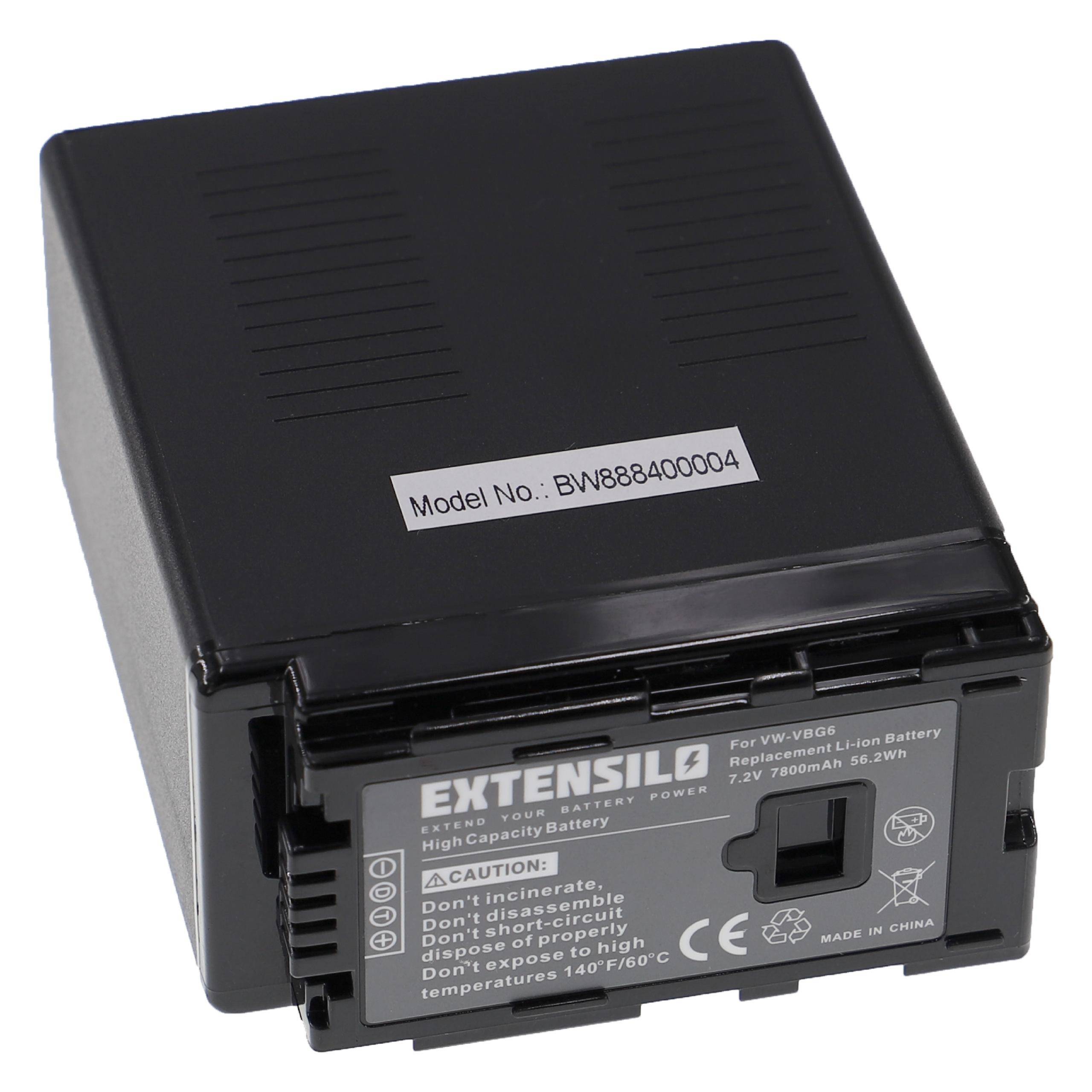 EXTENSILO Akku kompatibel mit Panasonic HDC-DX3, HDC-DX1-S, HDC-DX1GK, HDC-DX1EG-S, HDC-DX1, HDC-HS100 Kamera (7800 mAh, 7,2 V, Li-Ion)