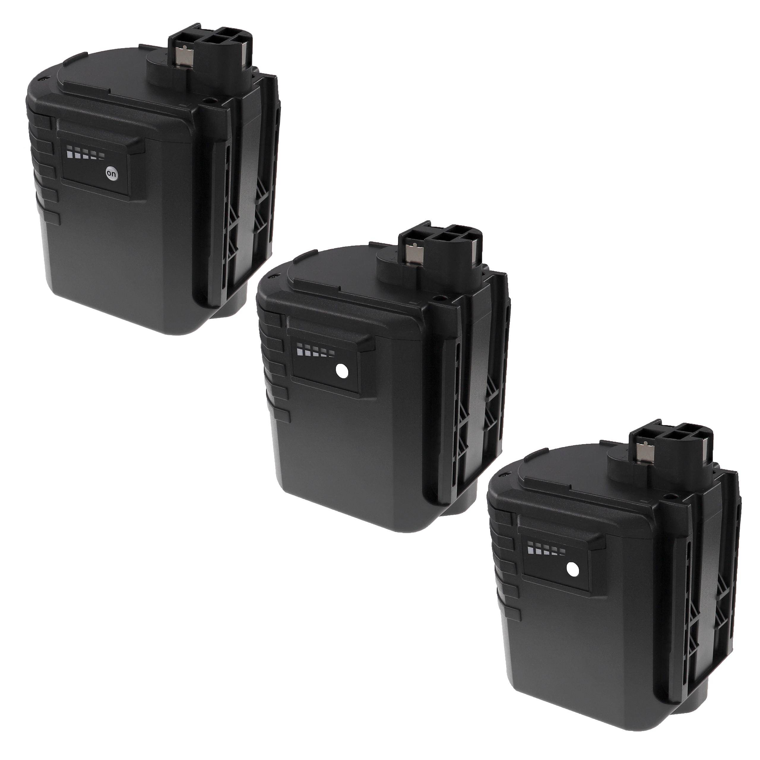 EXTENSILO 3x Akku Ersatz für Bosch BAT019, BAT020, 2 607 335 216, 2 607 335 223, BAT021 für Werkzeug (3300 mAh, NiMH, 24 V)