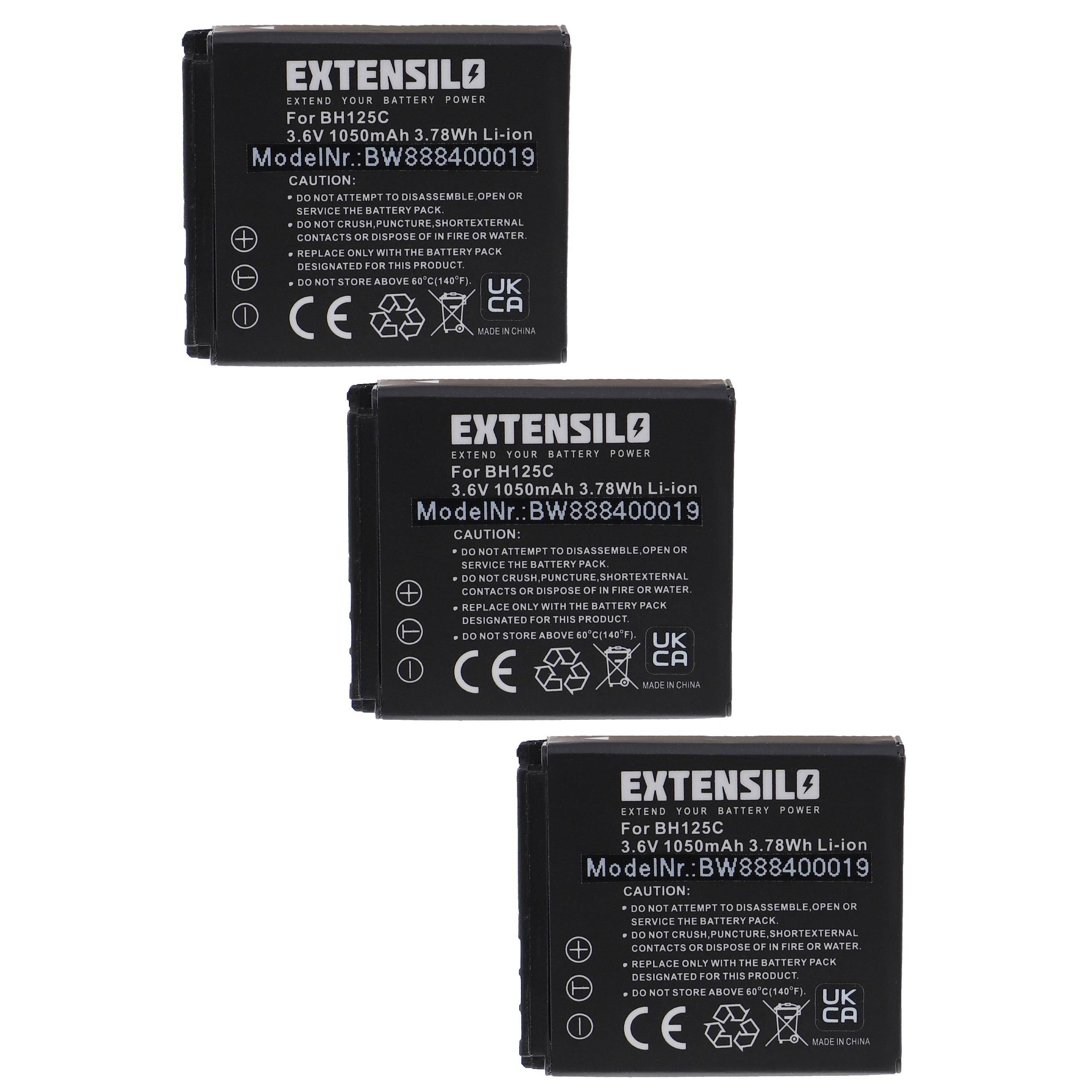 Drei Extensil Lithium-Ionen-Batterien mit der Bezeichnung „Modellnr.: BW888400019