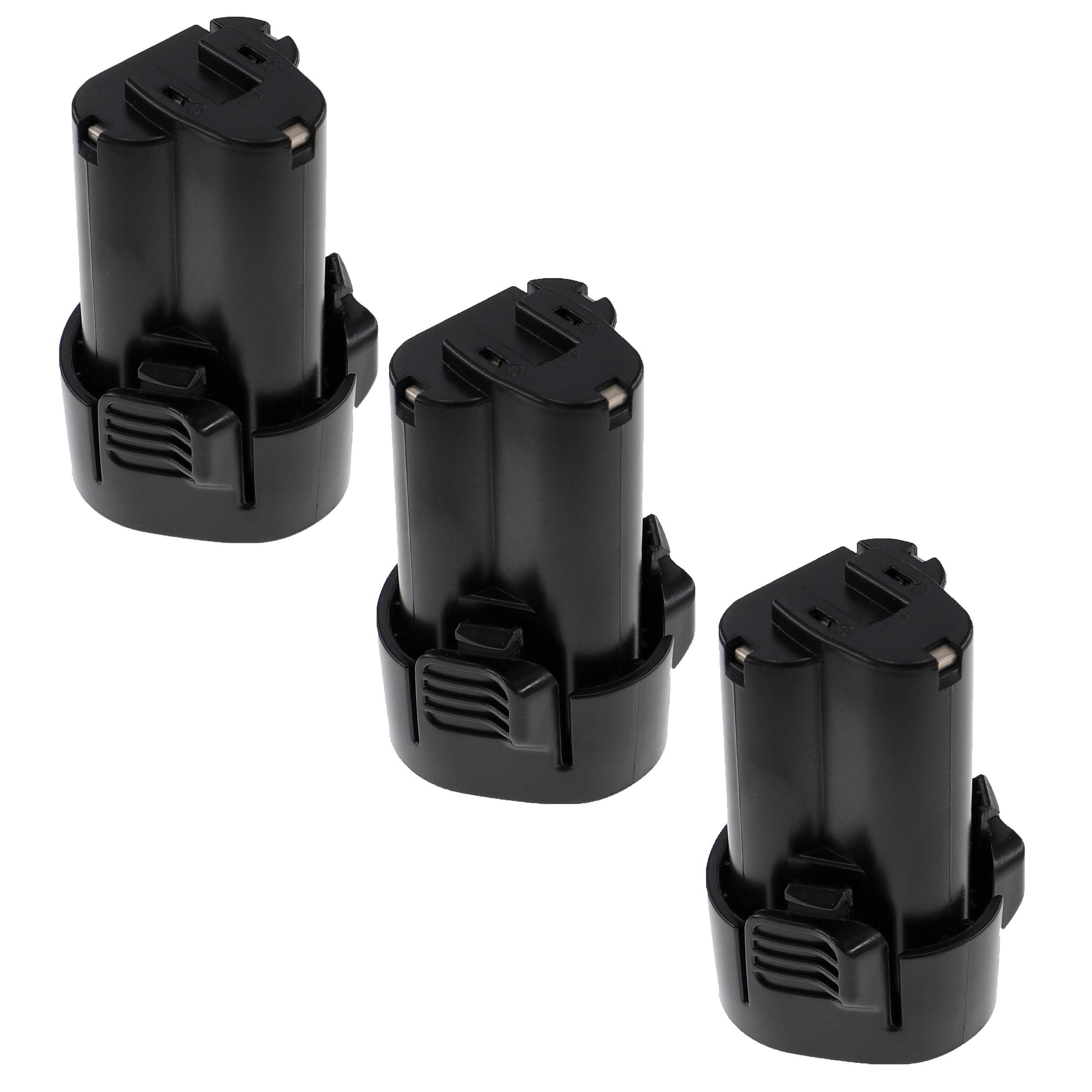 EXTENSILO 3x Akku kompatibel mit Makita LM01, LCT207W, LM02, LM01W, ML100W, ML100 LED, ML101 Werkzeug (2500 mAh, Li-Ion, 10,8 V)