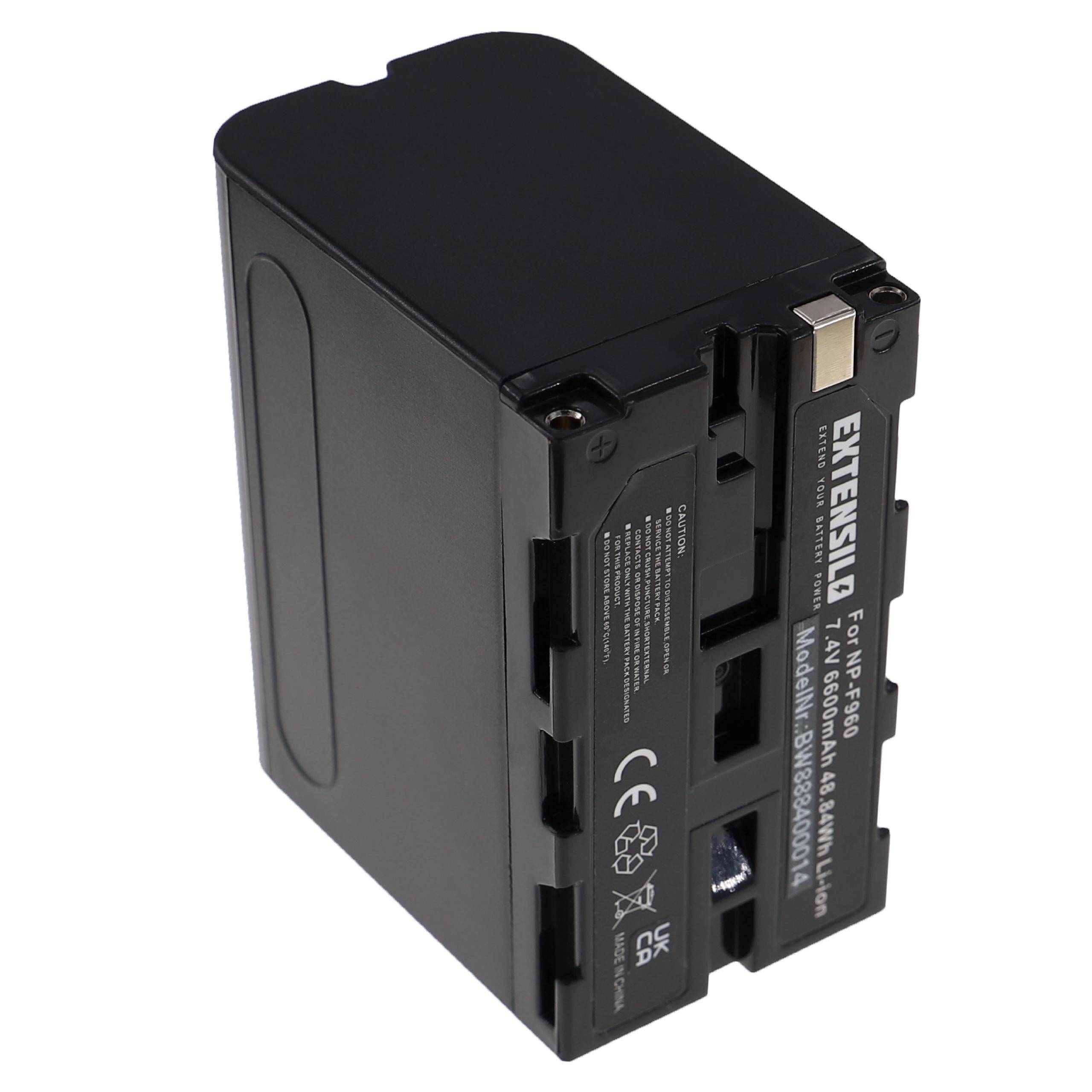 EXTENSILO Akku Ersatz für Sony NP-F750SP, NP-F750, NP-F960, NP-F950, NP-F930, NP-F730 für Kamera (6600 mAh, 7,4 V, Li-Ion)