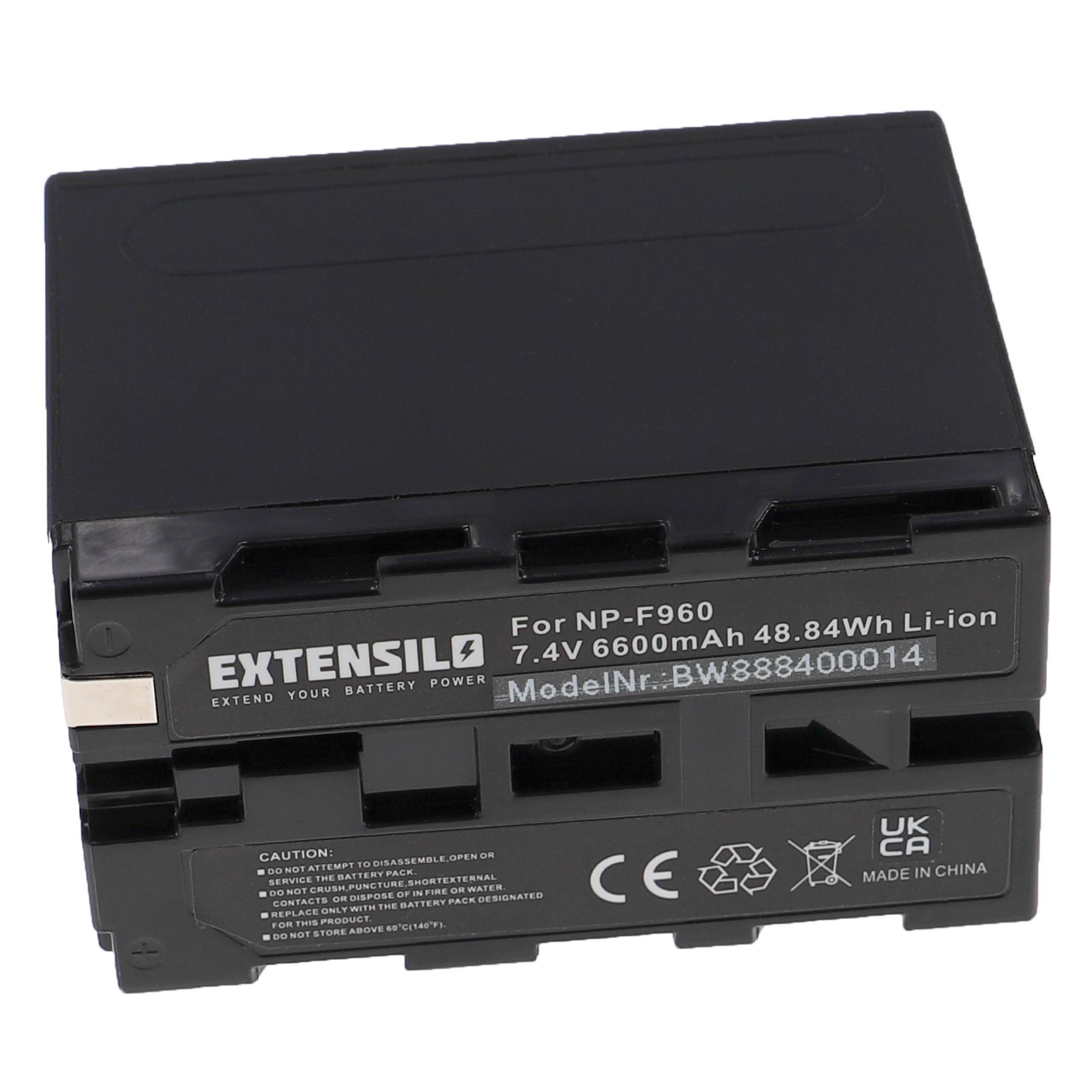 EXTENSILO Akku Ersatz für Sony NP-F750SP, NP-F750, NP-F960, NP-F950, NP-F930, NP-F730 für Kamera (6600 mAh, 7,4 V, Li-Ion)