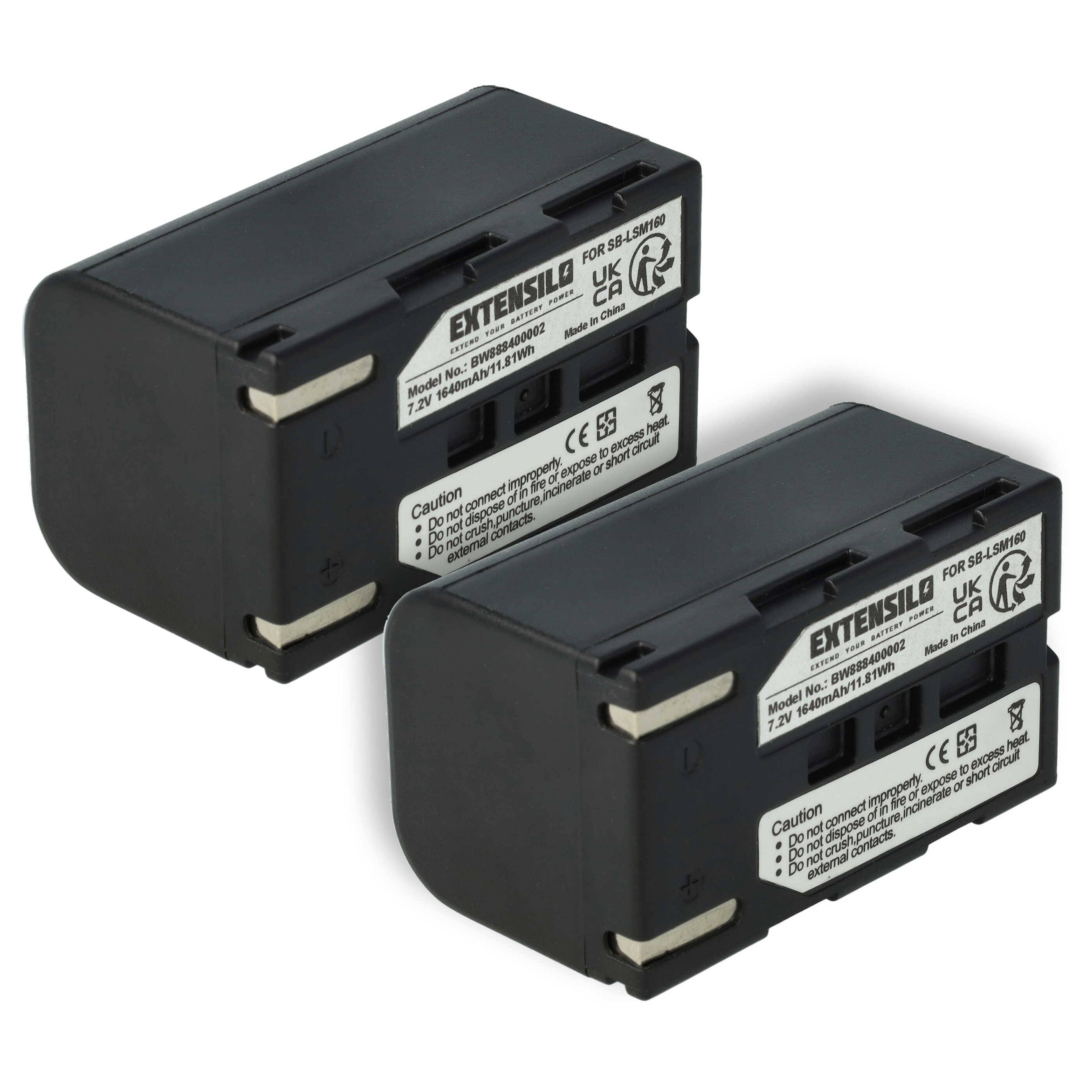 EXTENSILO 2x Akku kompatibel mit Samsung VP-D361, VP-D355i, VP-D355, VP-D354i, VP-D354, VP-D353i Kamera (1640 mAh, 7,2 V, Li-Ion)