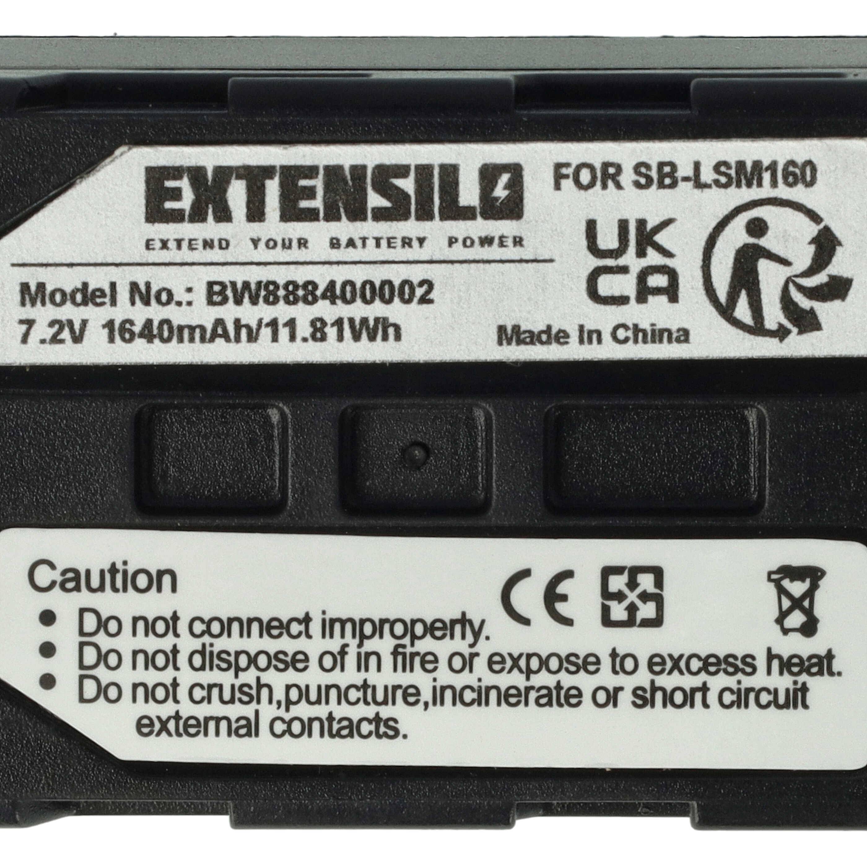 EXTENSILO 2x Akku kompatibel mit Samsung VP-DC575WB, VP-DC563 Kamera (1640 mAh, 7,2 V, Li-Ion)