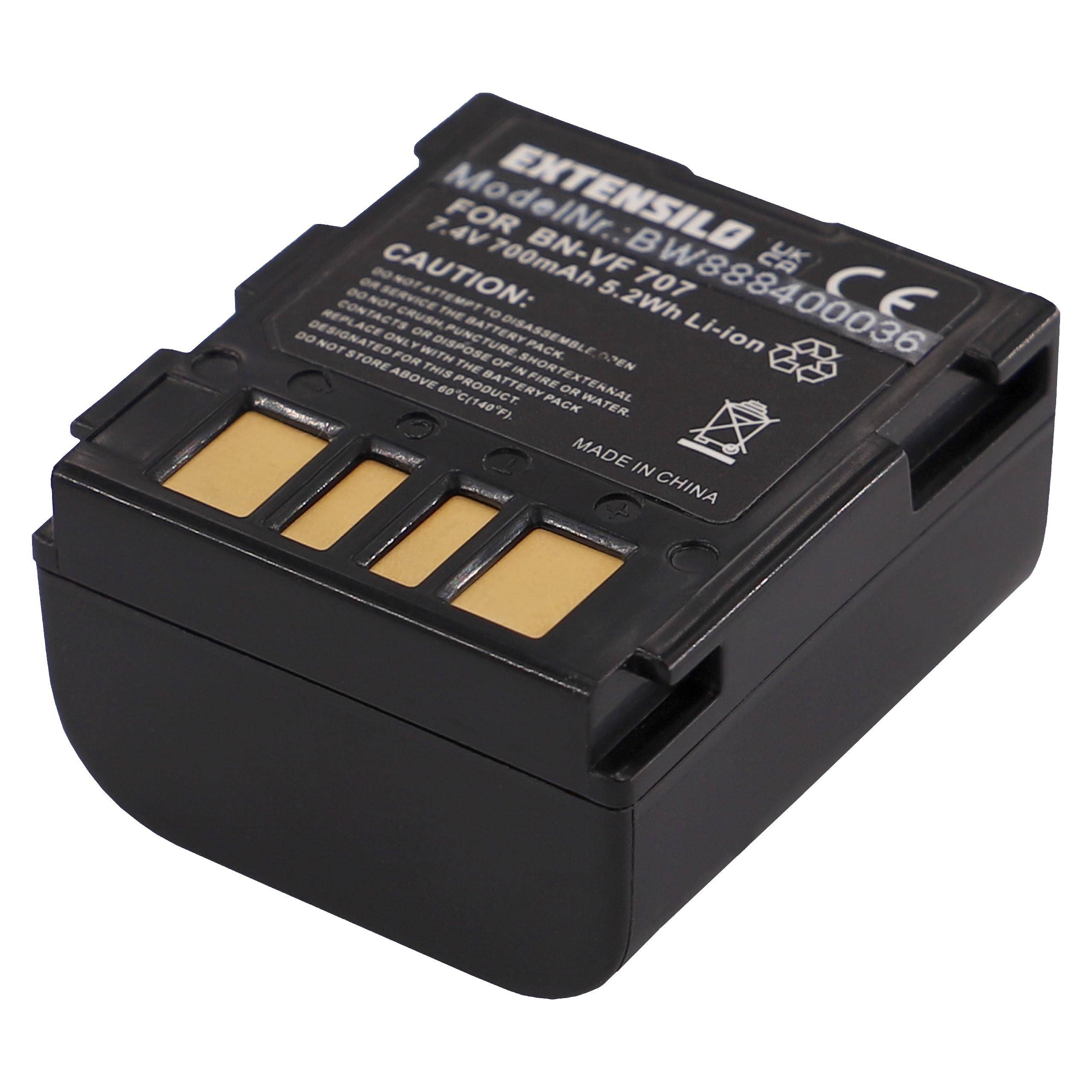 EXTENSILO 2x Akku kompatibel mit JVC GZ-MG37, GZ-MG40, GZ-MG47, GZ-MG50, GZ-MG505 Kamera (700mAh, 7,4V, Li-Ion)