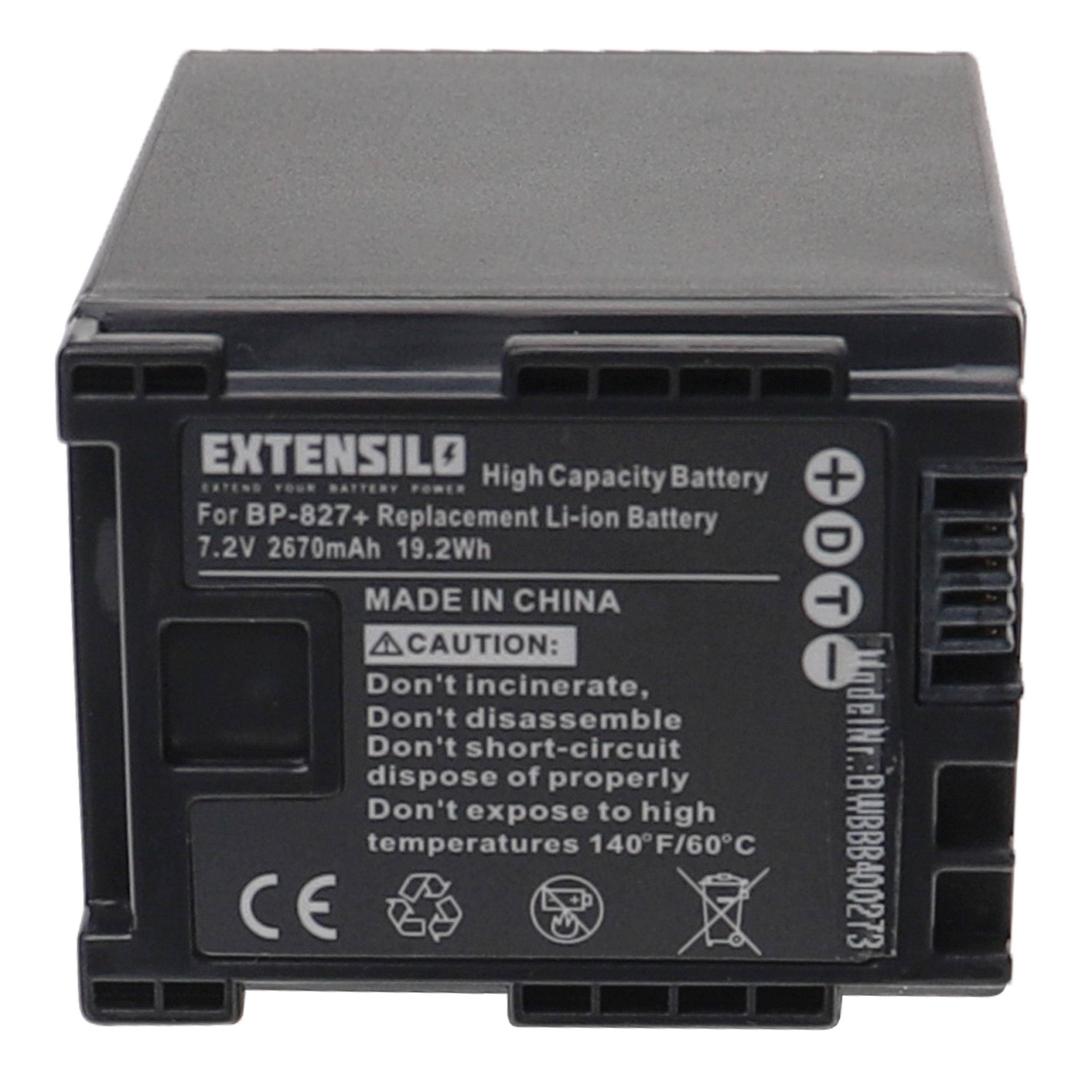 EXTENSILO 1x Akku kompatibel mit Canon Vixia HF 21, HF 200, HF M30, HF G30, HF G20, HF G10, HF21 Videokamera Camcorder (2670 mAh, 7,2 V, Li-Ion)