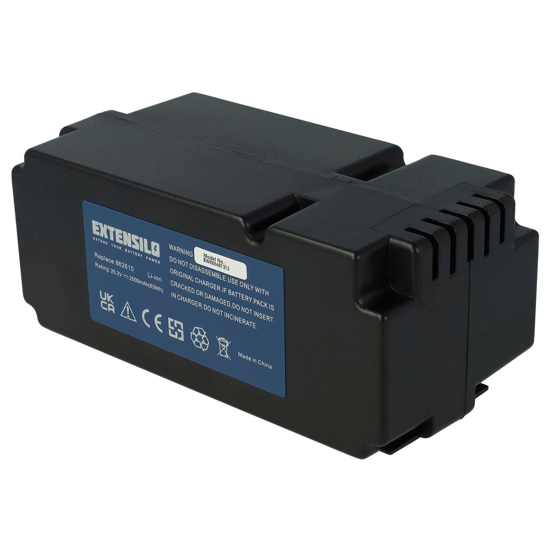 EXTENSILO Akku kompatibel mit Yard Force SA500ECO, SA600H, SA800PRO, SA900, SC600ECO Rasenmäher Rasenroboter (2500mAh, 25,2V, Li-Ion)