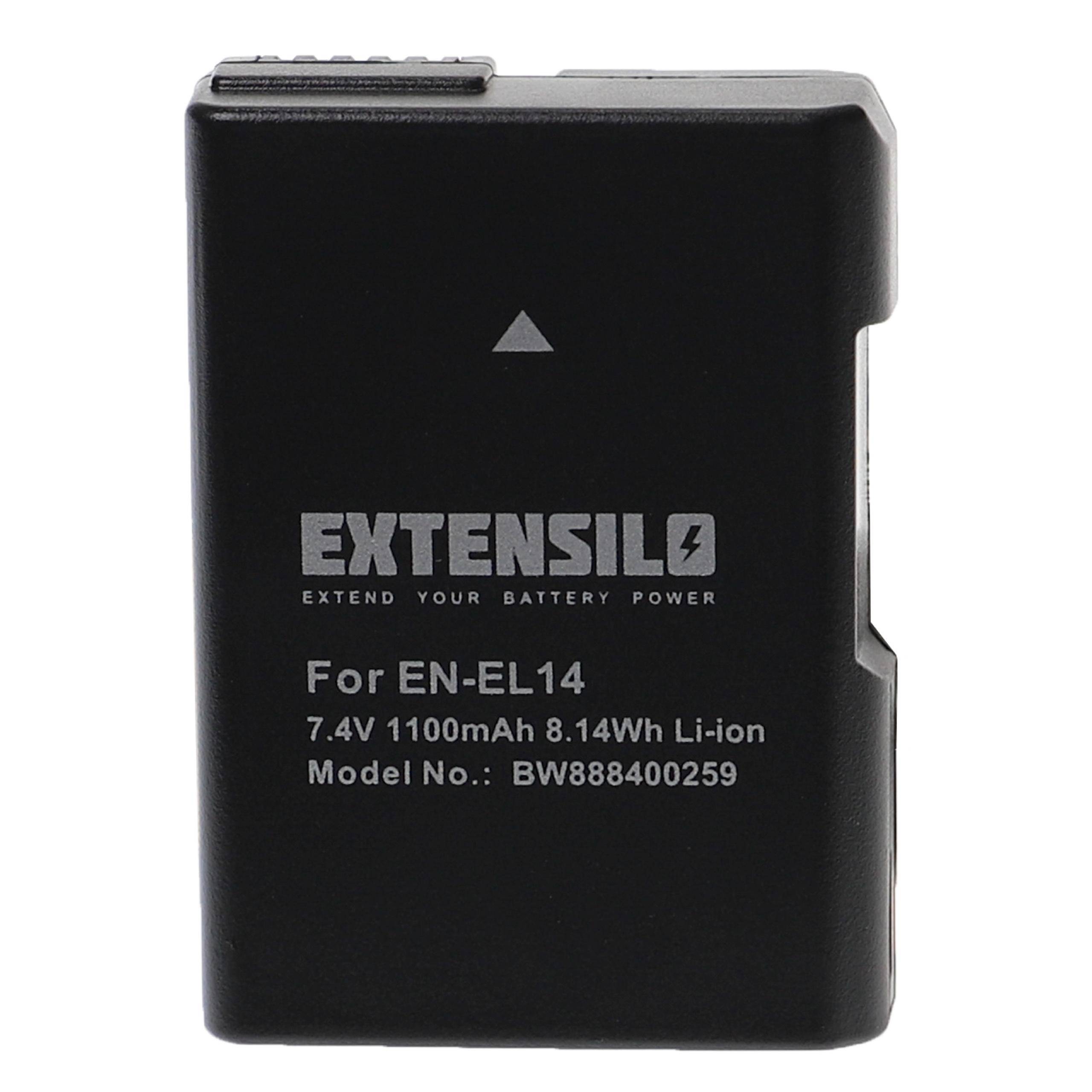 Schwarzer Extensi0 Akku mit der Bezeichnung „For EN-EL14
