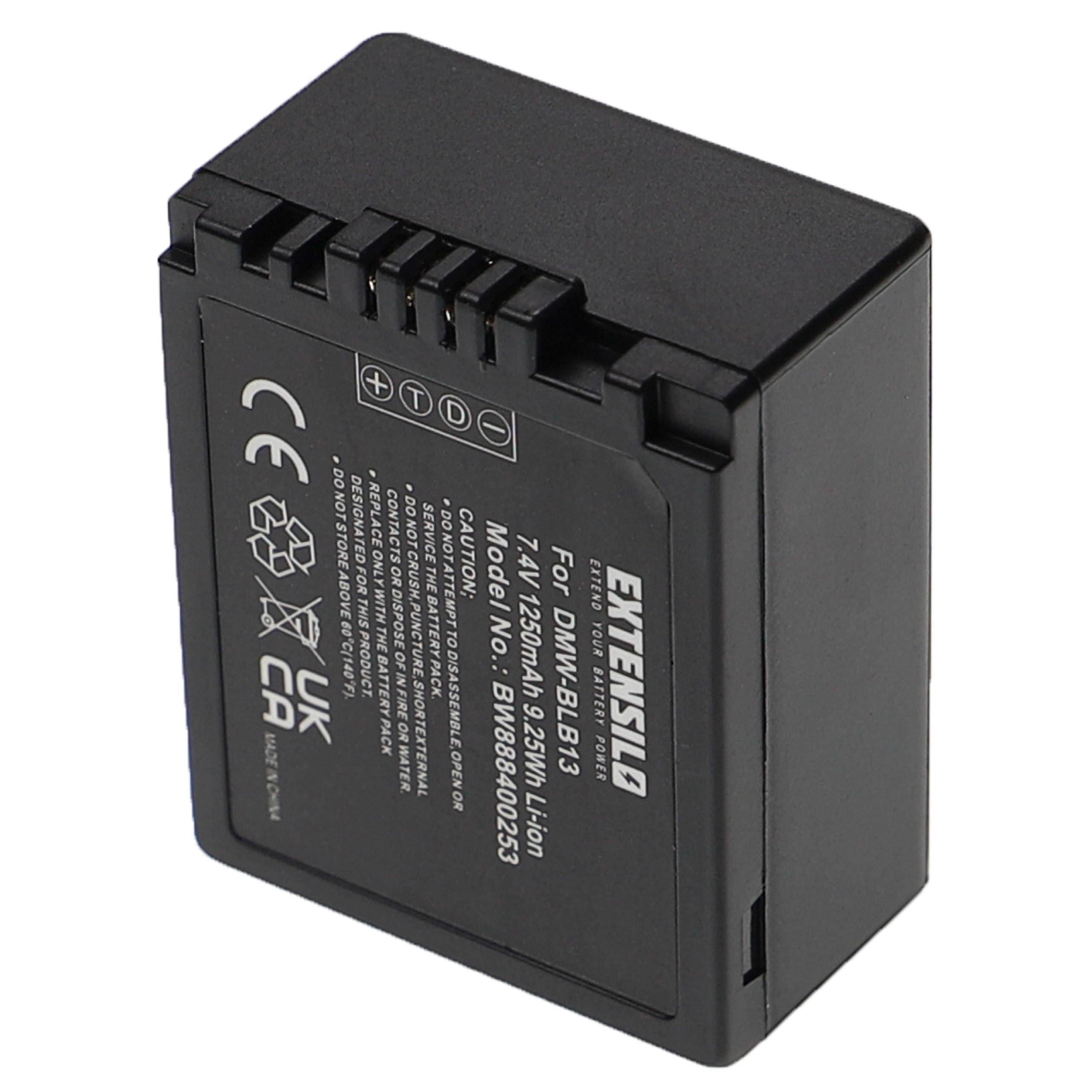 EXTENSILO 2x Akku kompatibel mit Panasonic Lumix DMC-GH1N, DMC-GH1R, DMC-GH1KEB-K, DMC-GH1KEB-R, DMC-GH1K Kamera (1250 mAh, 7,4 V, Li-Ion)
