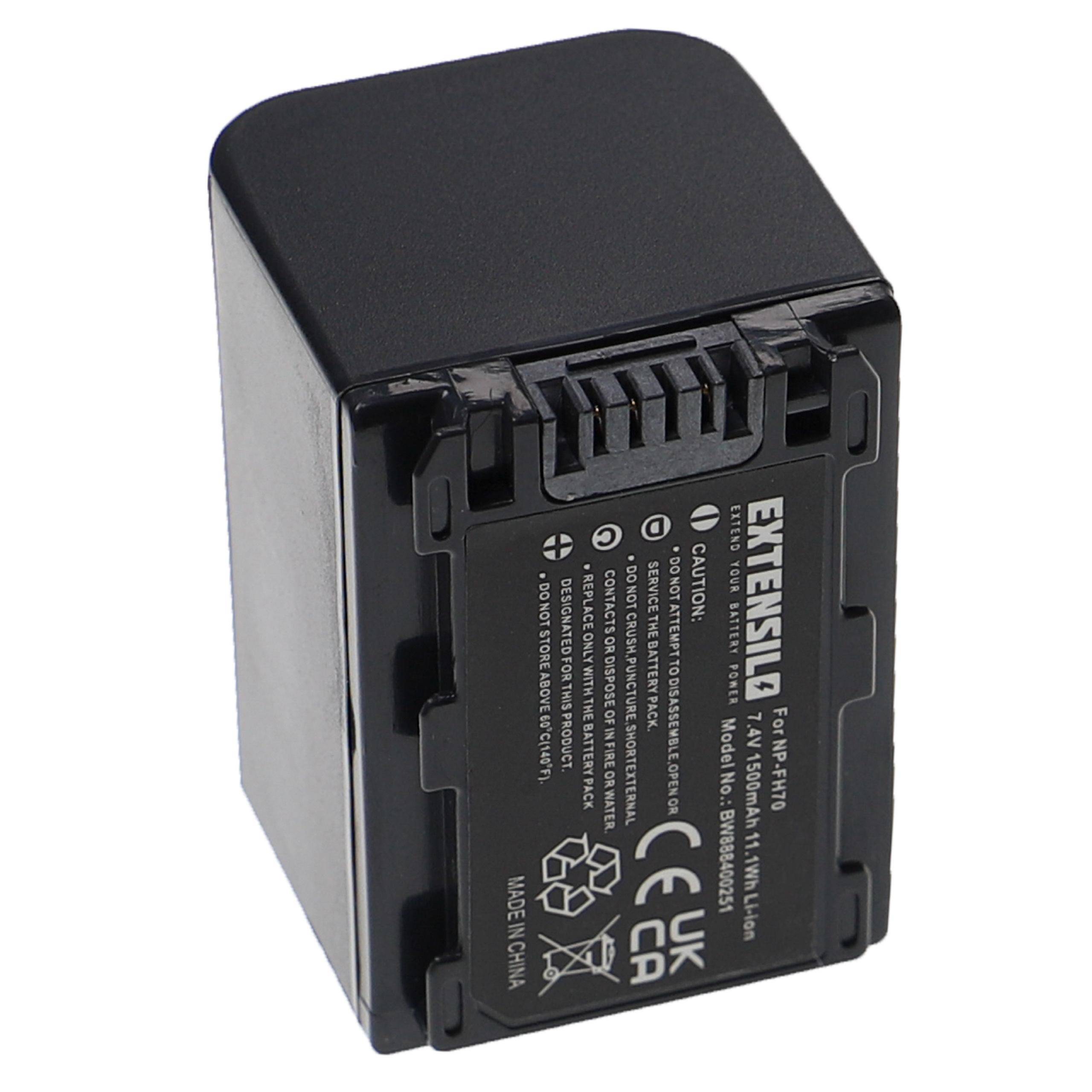 EXTENSILO 3x Akku kompatibel mit Sony HDR-HC3HK1, HDR-HC7E, HDR-HC5E, HDR-HC5, HDR-HC3E, HDR-HC7, HDR-HC9 Kamera (1500 mAh, 7,4 V, Li-Ion)