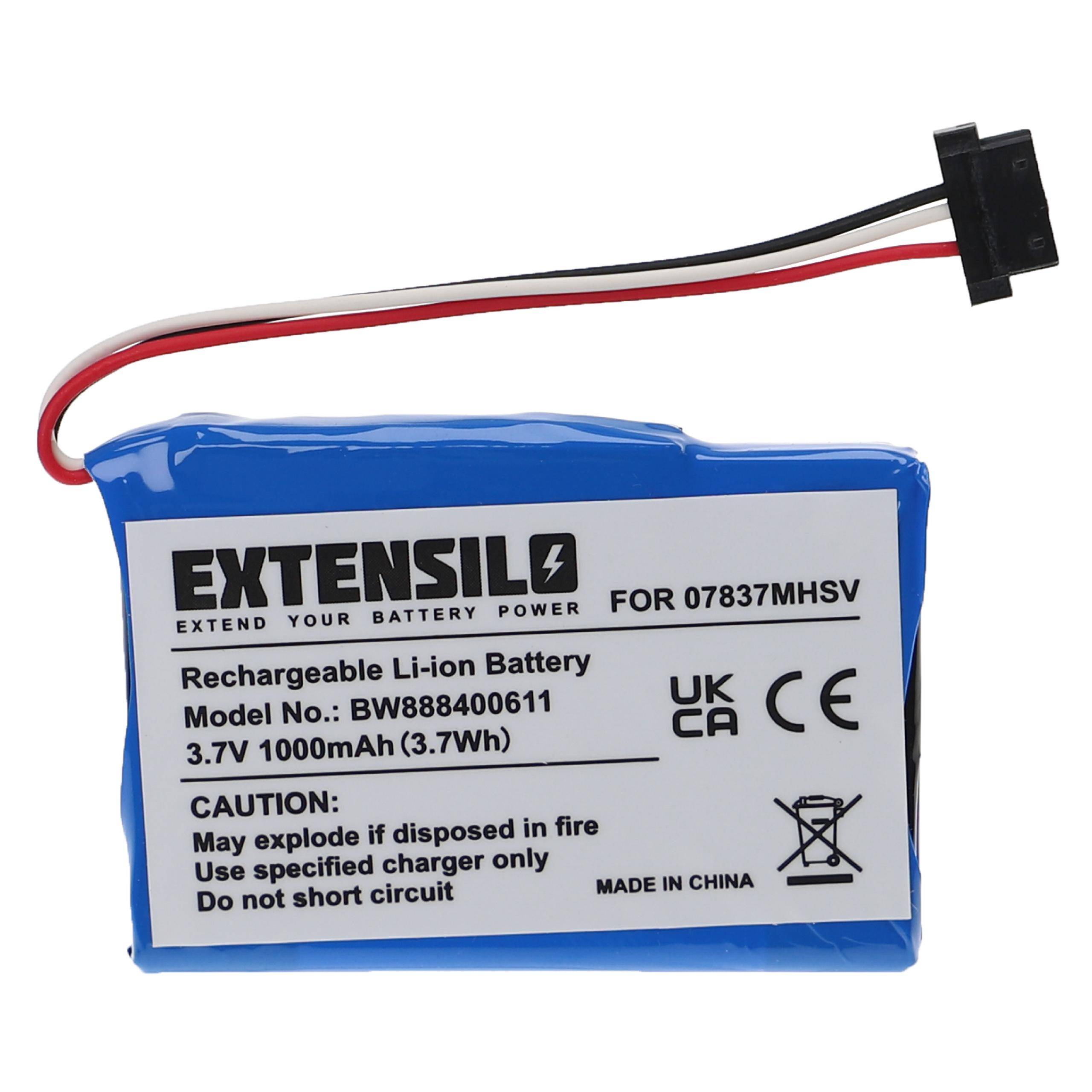 EXTENSILO Akku kompatibel mit Becker Traffic Assist Z, Z 099, Z 100 Crocodile GPS Navigation Navi (1000 mAh, 3,7 V, Li-Ion)