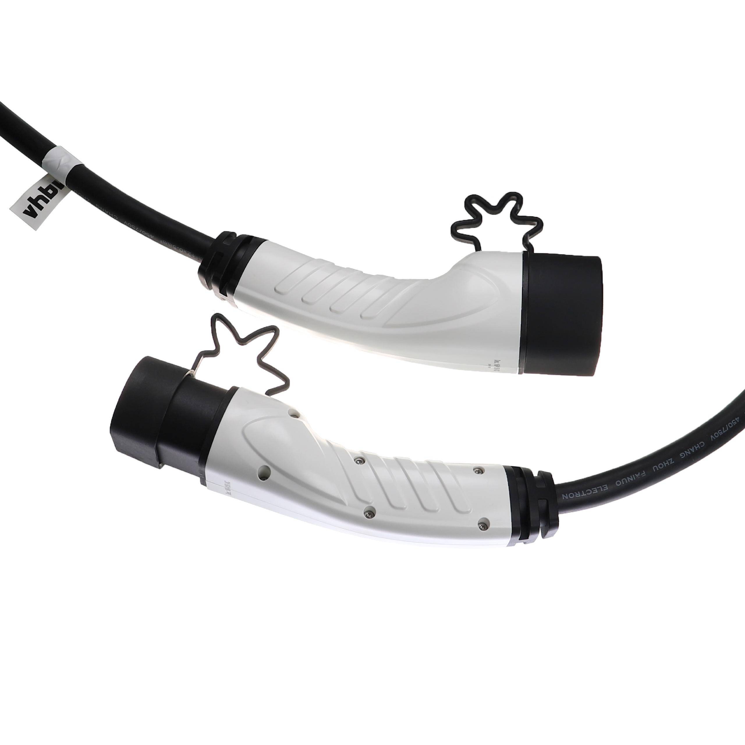 vhbw Ladekabel Typ 2 zu Typ 2 kompatibel mit Nissan X-Trail E-Power Elektroauto, 3-phasig, 16 A, 11 kW, 10 m