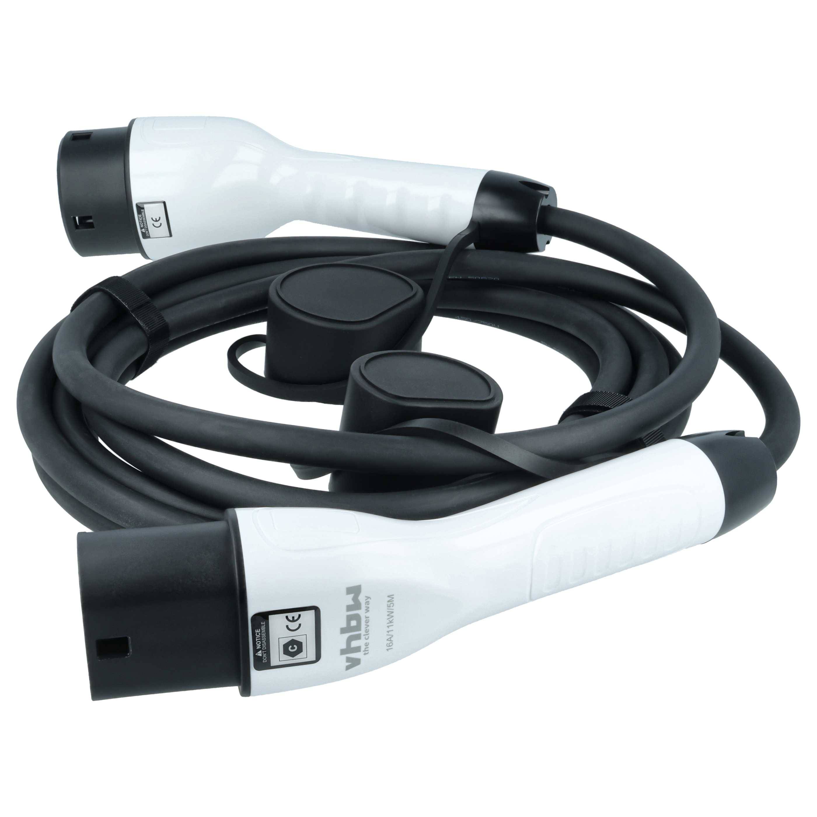 vhbw Typ 2 Ladekabel 11 kW 16 A 3-phasig 5 m für E-Auto - Kabel für Wallbox & Ladestation