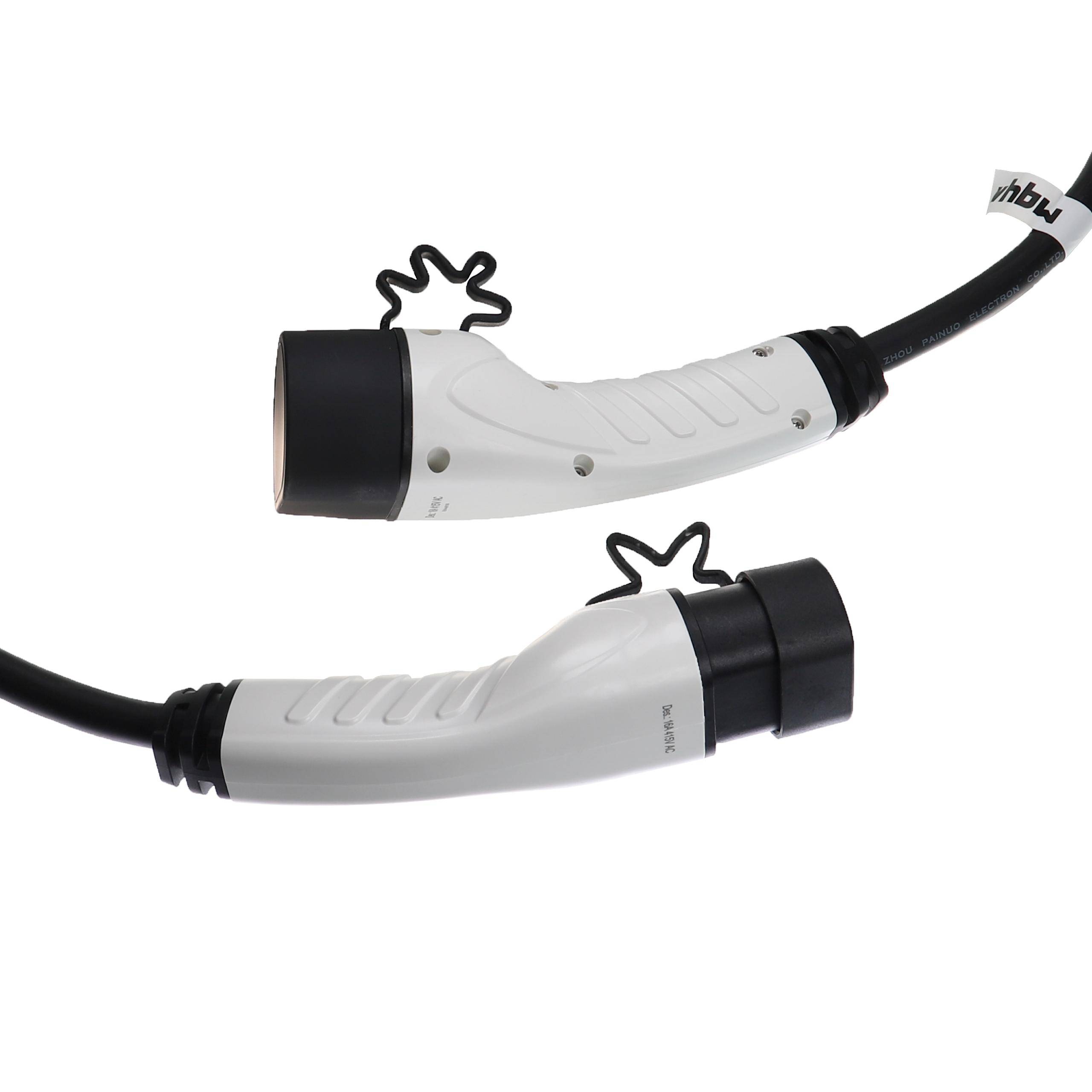 vhbw Ladekabel Typ 2 zu Typ 2 kompatibel mit Mercedes-Benz GLE 350de, GLC 350e Elektroauto, 3-phasig, 16 A, 11 kW, 5 m