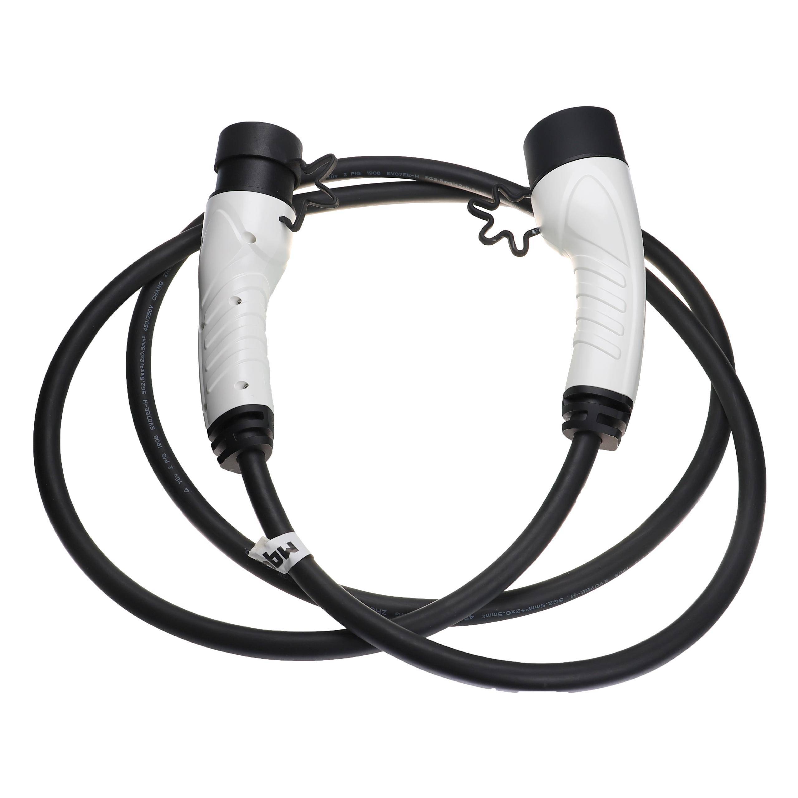 vhbw Ladekabel Typ 2 zu Typ 2 kompatibel mit Toyota Yaris Cross, RAV 4 PHEV Elektroauto, 3-phasig, 16 A, 11 kW, 3 m