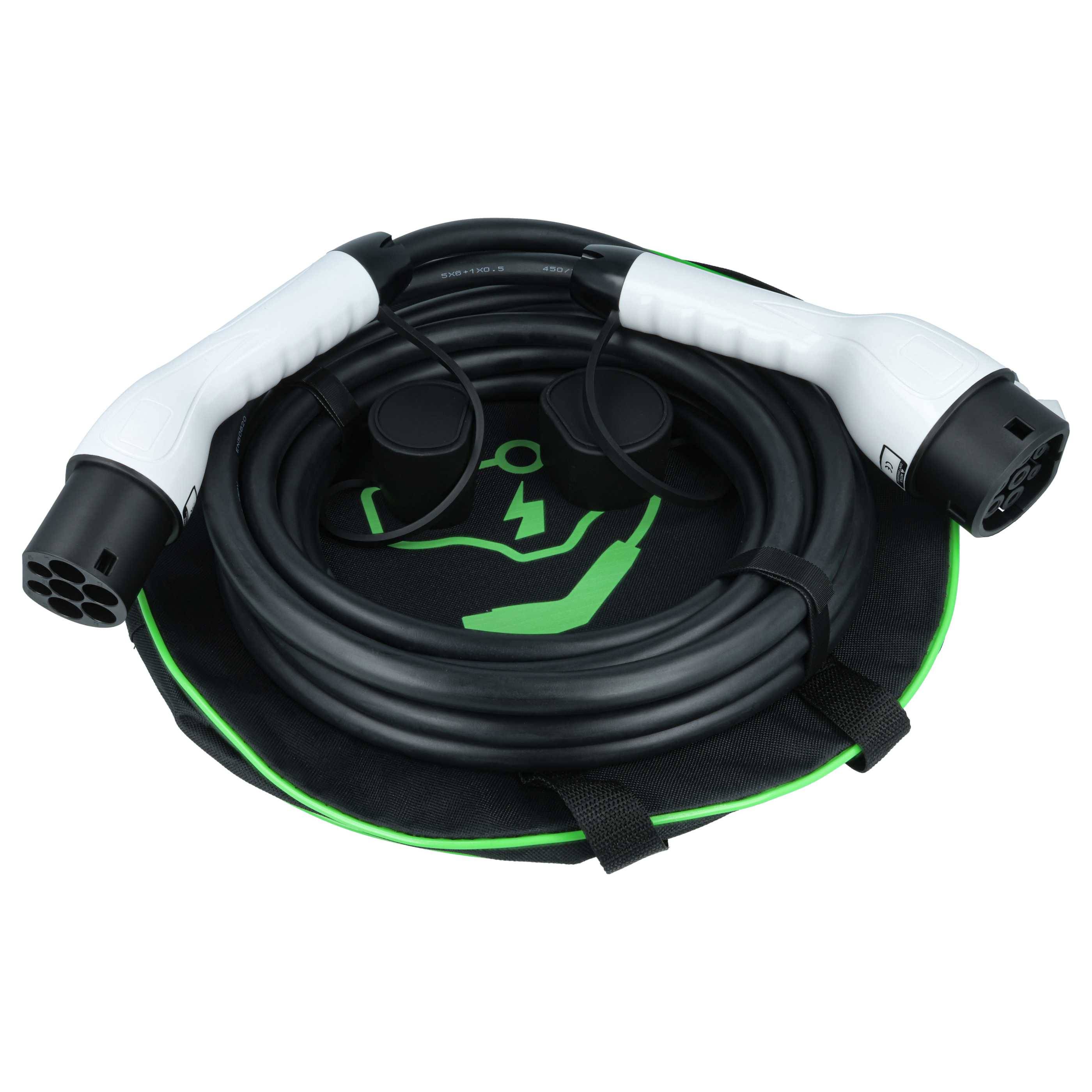 vhbw Typ 2 Ladekabel 22 kW 32 A 3-phasig 7 m für E-Auto - Kabel für Wallbox & Ladestation