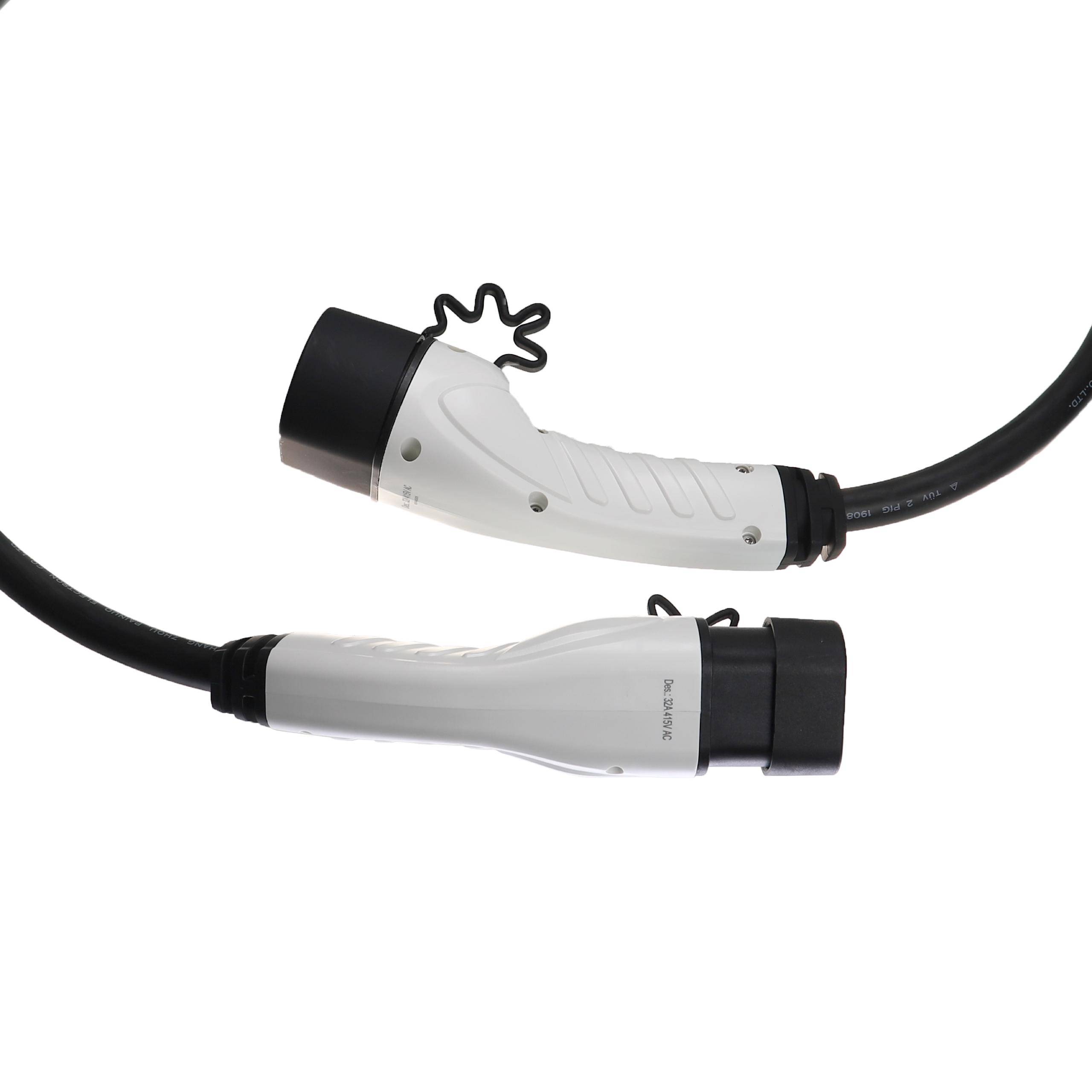 vhbw Ladekabel Typ 2 zu Typ 2 kompatibel mit Mercedes-Benz EQA, E300e, E300de, CLA250e Elektroauto, 3-phasig, 32 A, 22 kW, 5 m