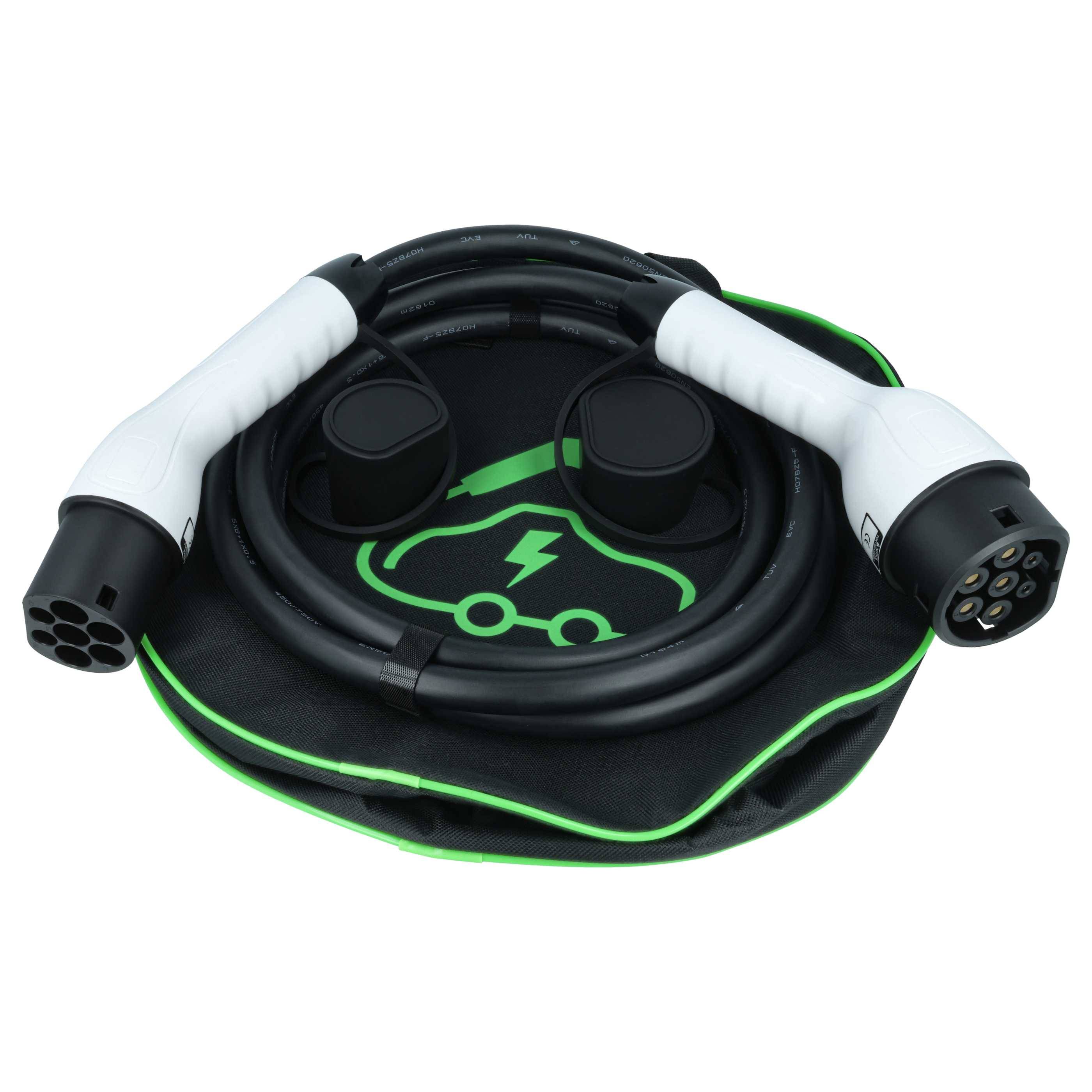 vhbw Typ 2 Ladekabel 22 kW 32 A 3-phasig 3 m für E-Auto - Kabel für Wallbox & Ladestation