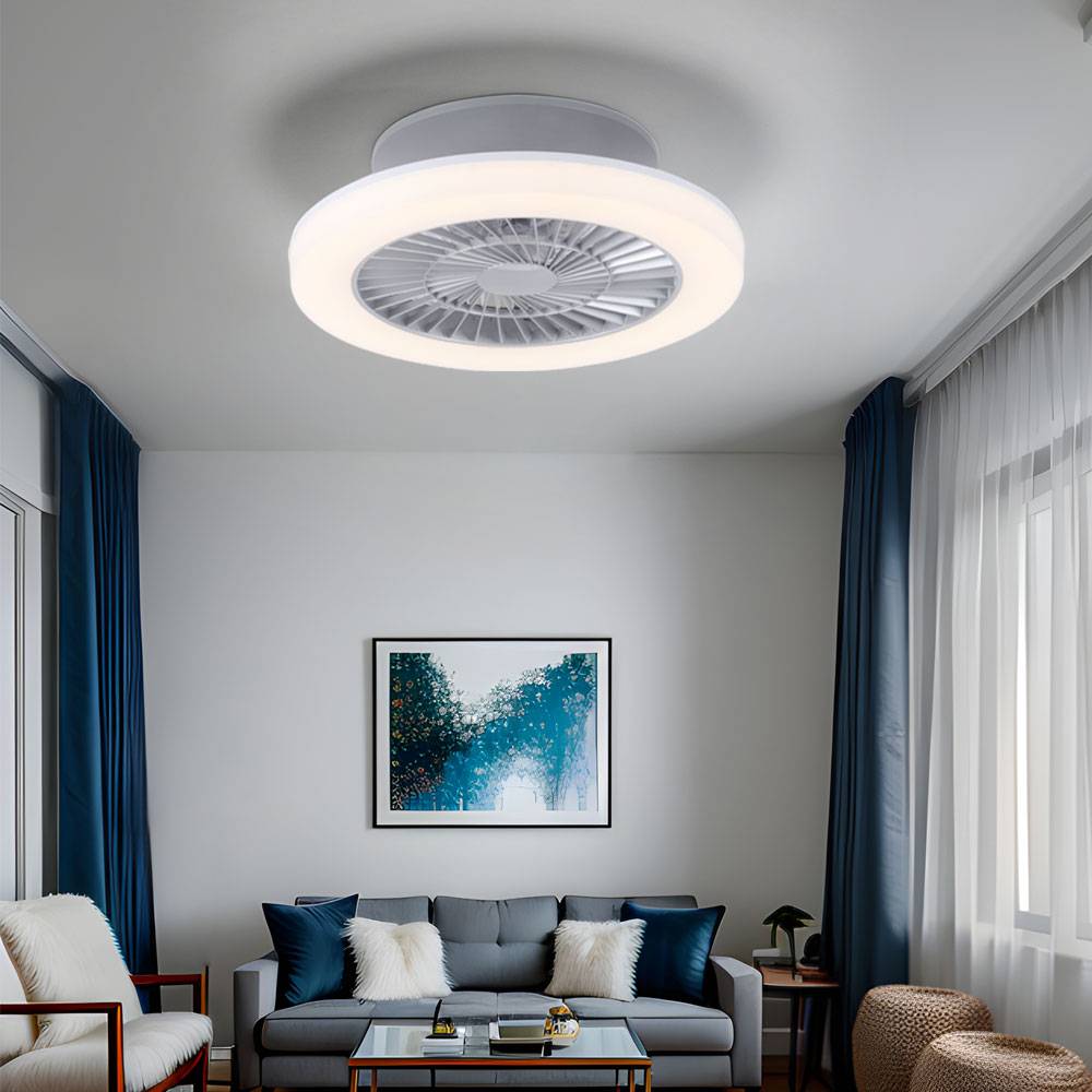 LED Decken Ventilator Wohn Ess Zimmer Beleuchtung Lampe getrennt schaltbar