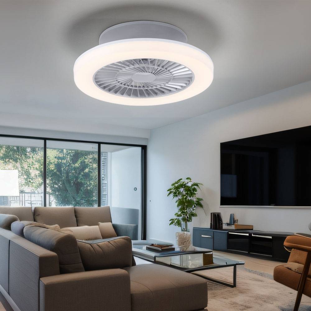 LED Decken Ventilator Wohn Ess Zimmer Beleuchtung Lampe getrennt schaltbar