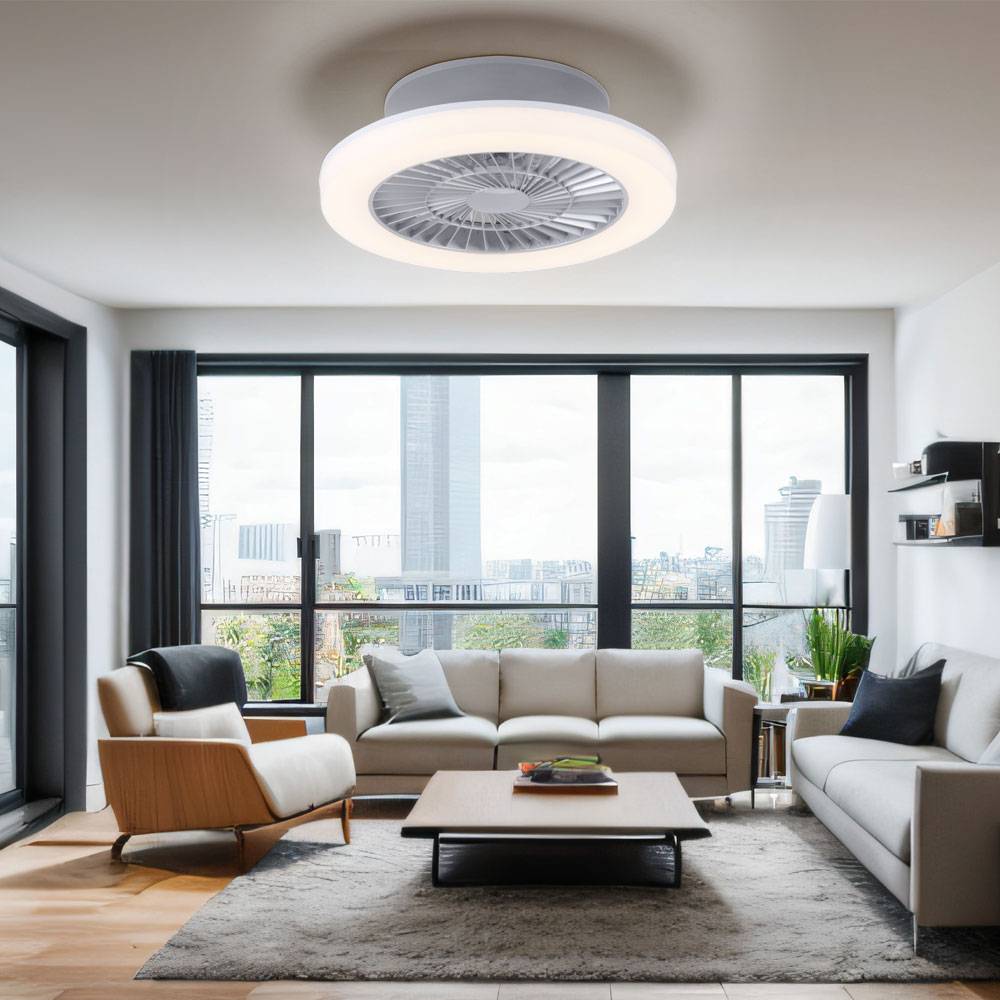 LED Decken Ventilator Wohn Ess Zimmer Beleuchtung Lampe getrennt schaltbar