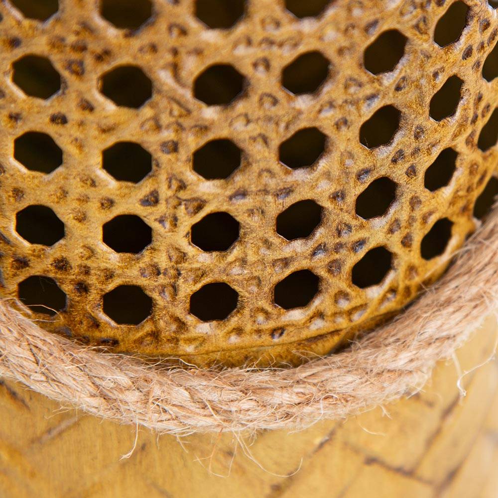 Outdoorleuchte Solar Laterne Bambus Außen Boho Deko Solarleuchte Solarlaternen für Außen Garten, hängend stehend, LED, DxH 12 x 16 cm