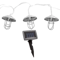 LED Solar Lichterkette Aussen Solarlampe Garten Dekoration Landhaus Stil, Akku Erdspieß, silber, 6x LED warmweiß, DxL 6x200 cm LED Solar Lichterkette Aussen Solarlampe Garten Dekoration Landhaus Stil, Akku Erdspieß, silber, 6x LED warmweiß, DxL 6x200 cm