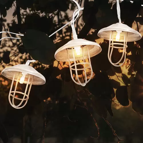 LED Solar Lichterkette Aussen Solarlampe Garten Dekoration Landhaus Stil, Akku Erdspieß, silber, 6x LED warmweiß, DxL 6x200 cm LED Solar Lichterkette Aussen Solarlampe Garten Dekoration Landhaus Stil, Akku Erdspieß, silber, 6x LED warmweiß, DxL 6x200 cm