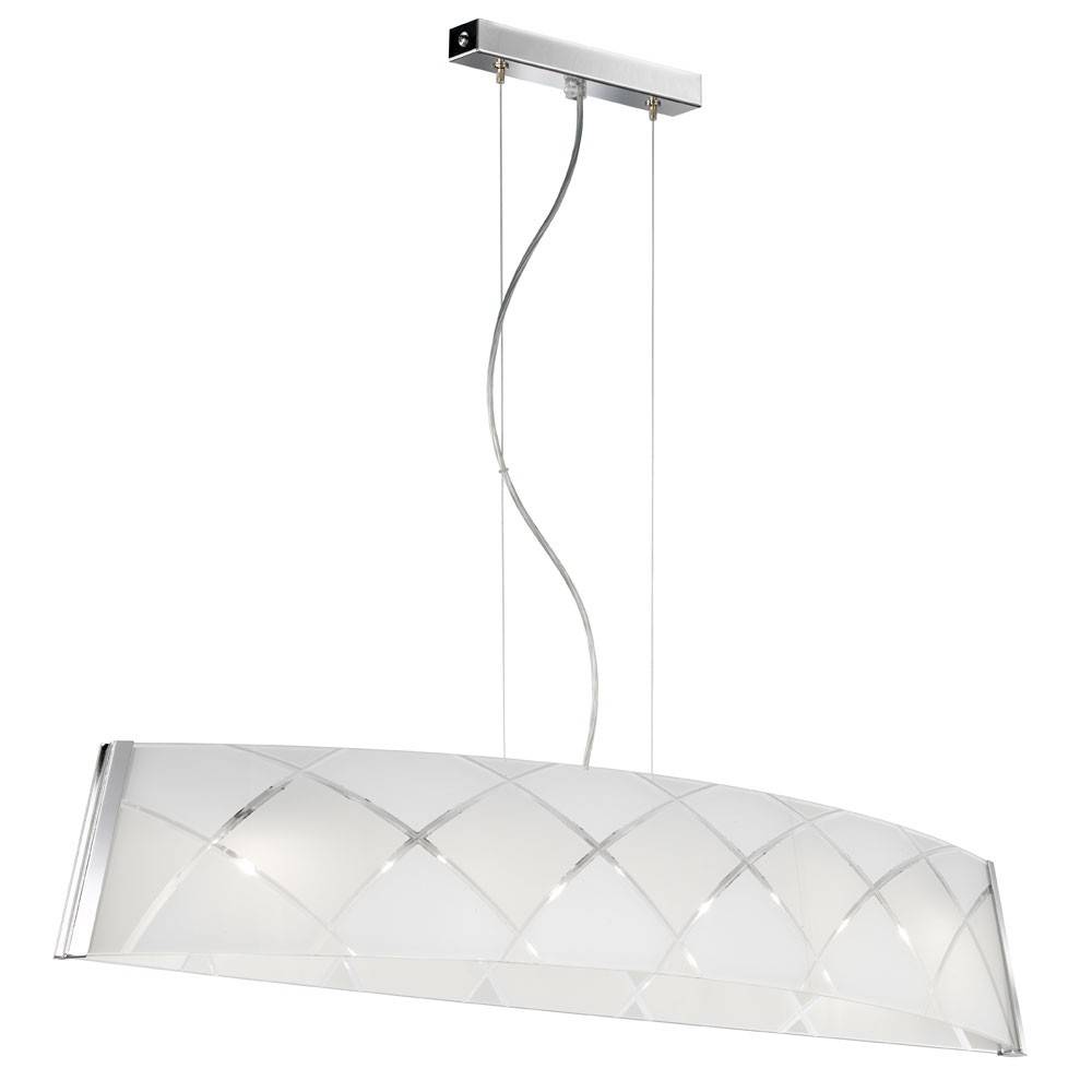 Pendel Decken Lampe Glas gemustert Design Leuchte Chrom Vivinia