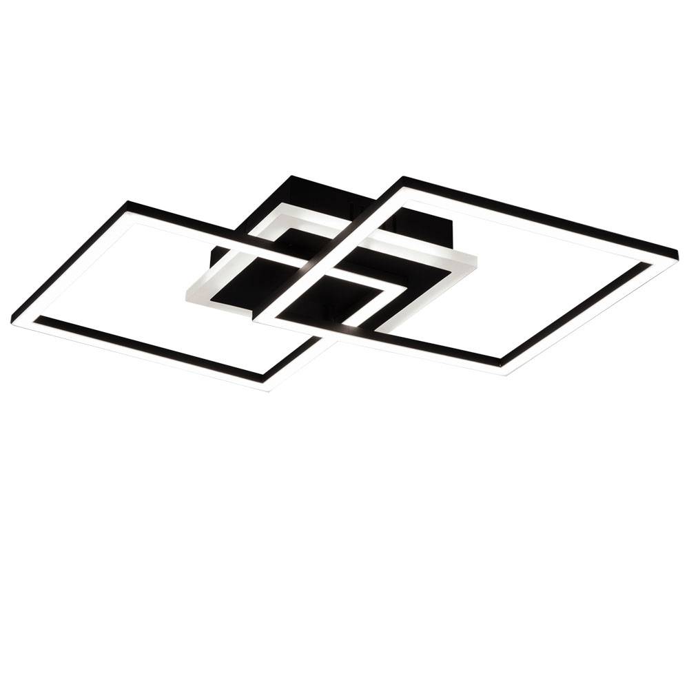 Deckenleuchte Designleuchte Deckenlampe Schlafzimmerleuchte Wohnzimmer, Switch Dimmer 3 flammig, Metall schwarz matt modern, 1x LED 25W 3000Lm