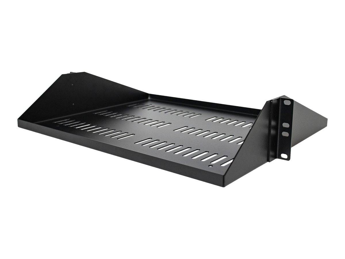 StarTech.com 2U 19 Zoll Fachboden für Rack - Perforierte, freitragende rack ablage mit zentrierter befestigung - Belüfte
