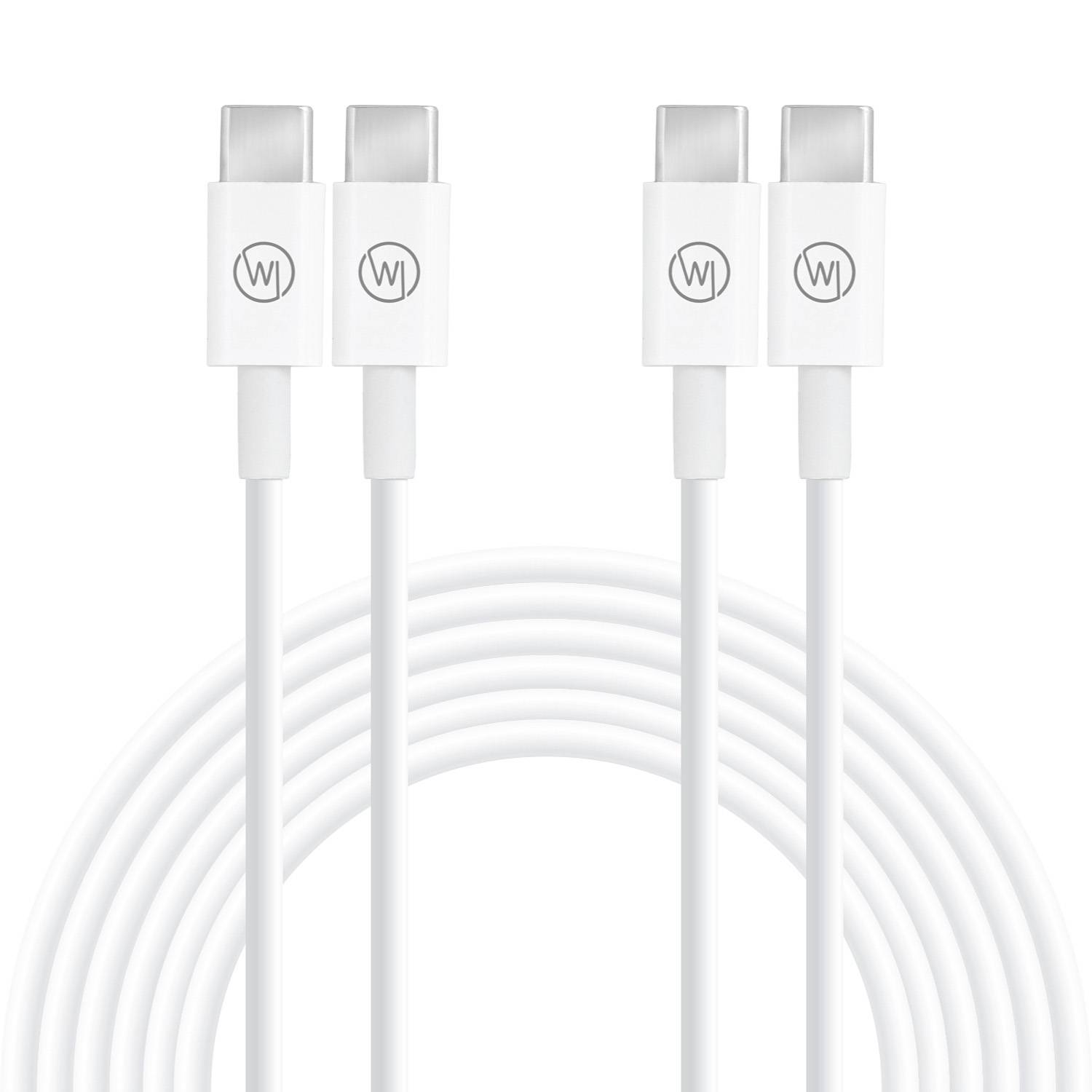 Wicked Chili 2er Set USB C auf USB-C Ladekabel 1m, 3A, 20V, 60W Fast Charge für iPad Pro / MacBook