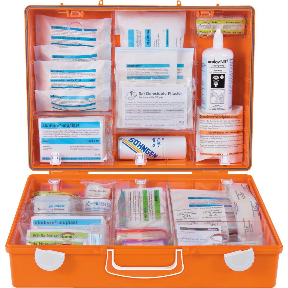 SÖHNGEN® Erste-Hilfe-Koffer Nahrungsmittel-Industrie, gemäß DIN 13157:2021, orange