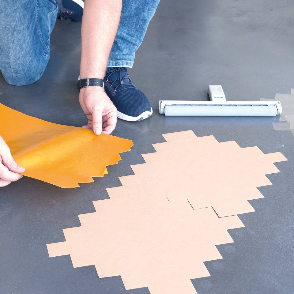 Express-Verlegeschablone für 50 Kunststoffnoppen,für den Innenbereich,330x330mm