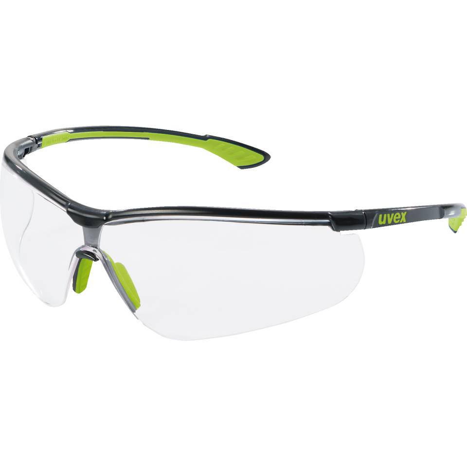 uvex Brille sportstyle 9193.265, Kat.II, s/lime, farblose PC-Scheibe, excellence, 23g