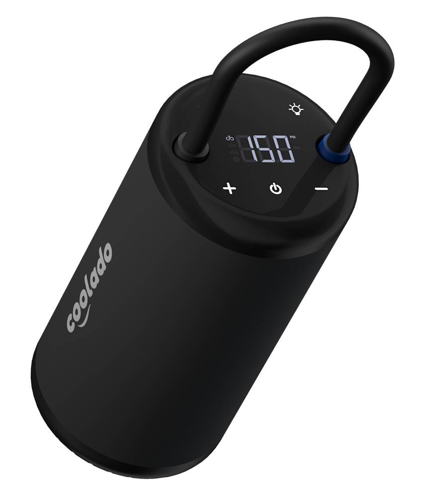 Coolado Akku-Kompressor Luftpumpe T-Pump Model X für Auto, Fahrräder, Motorrad usw.